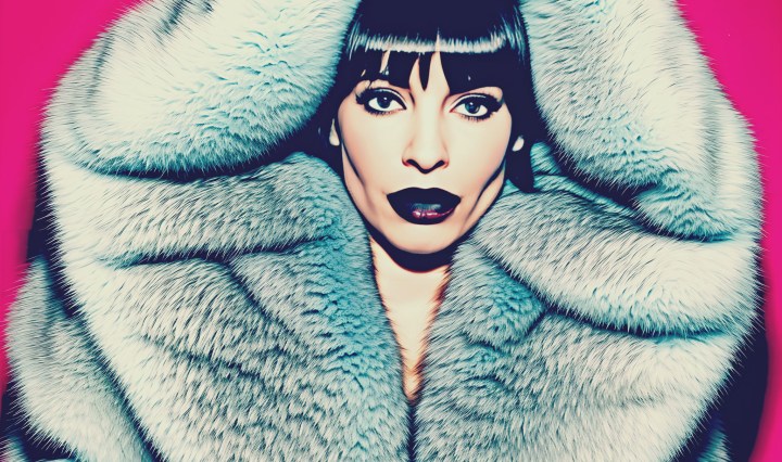 Stable Diffusion Render of Emma Roberts in a Fur Coat