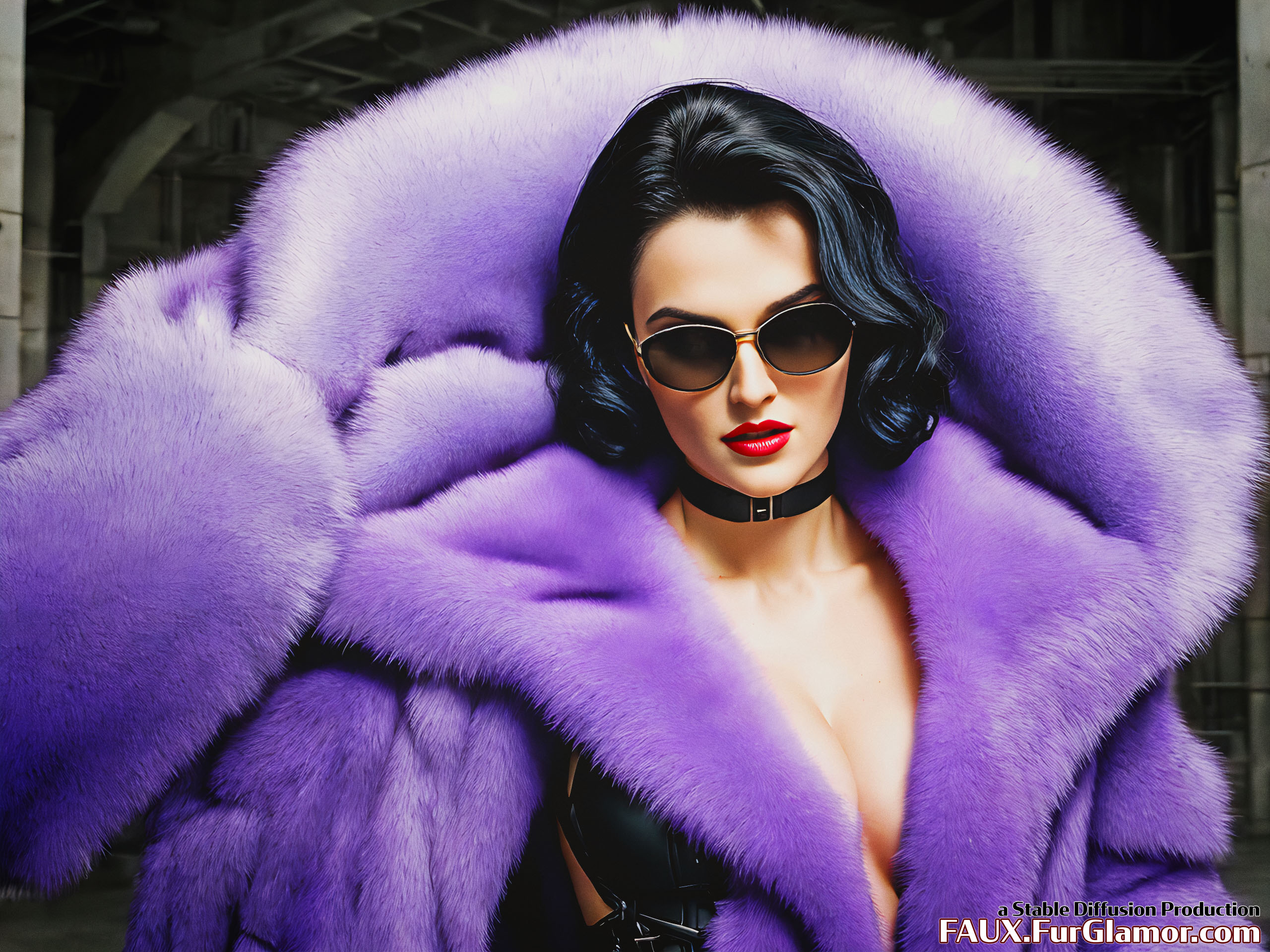 Stable Diffusion Render of Katie McGrath as the Baroness wearing a Fur Coat