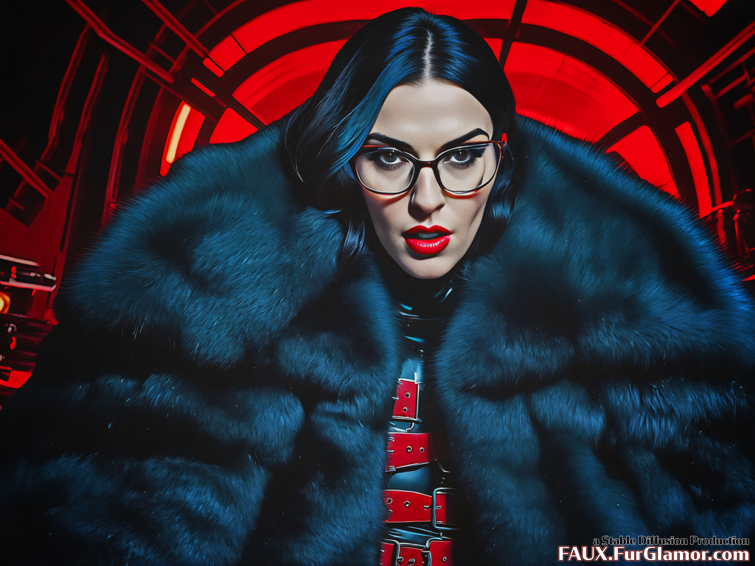 Stable Diffusion Render of Katie McGrath as the Baroness wearing a Fur Coat