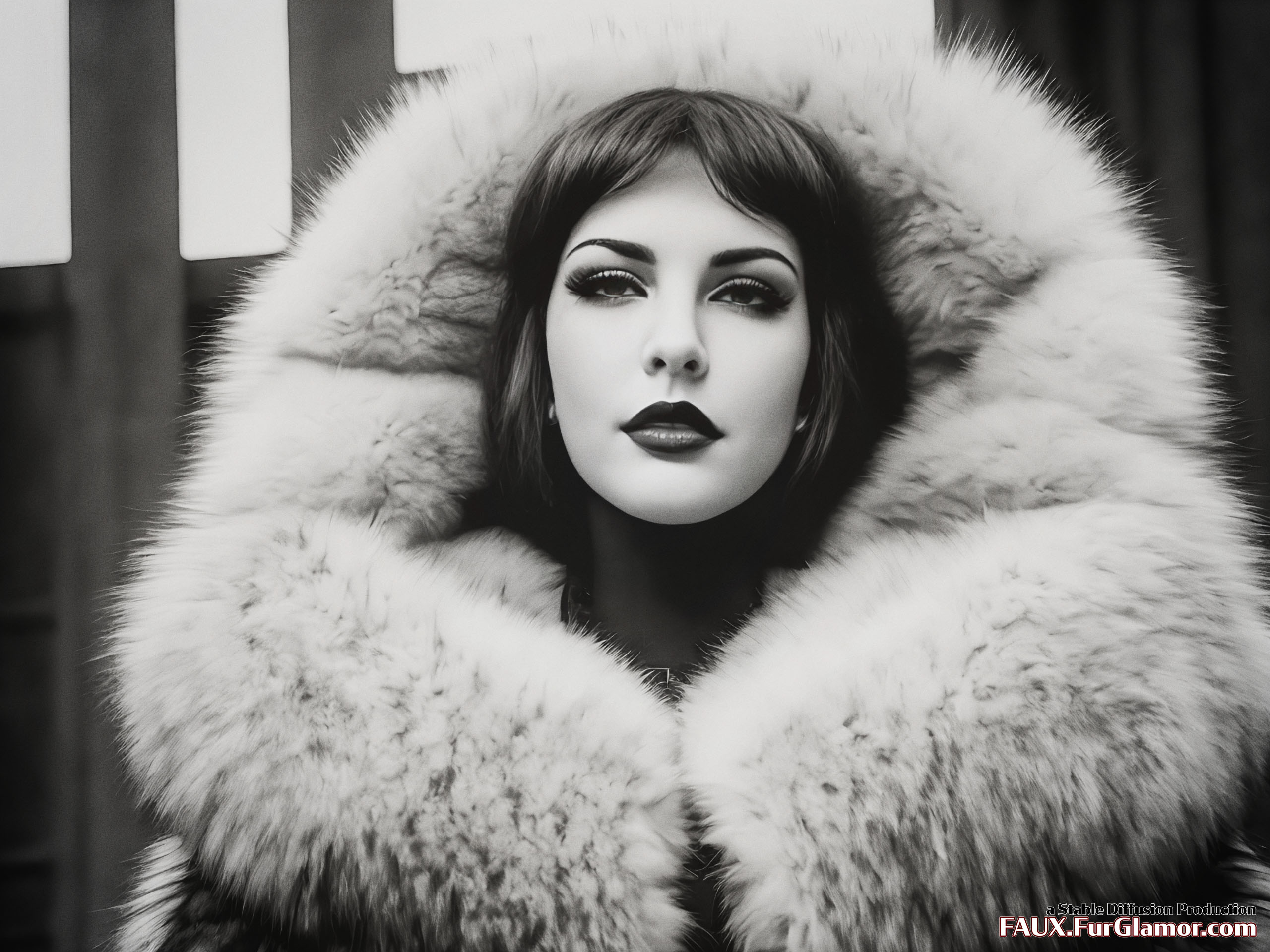 Stable Diffusion Render of Liv Tyler in a Fur Coat