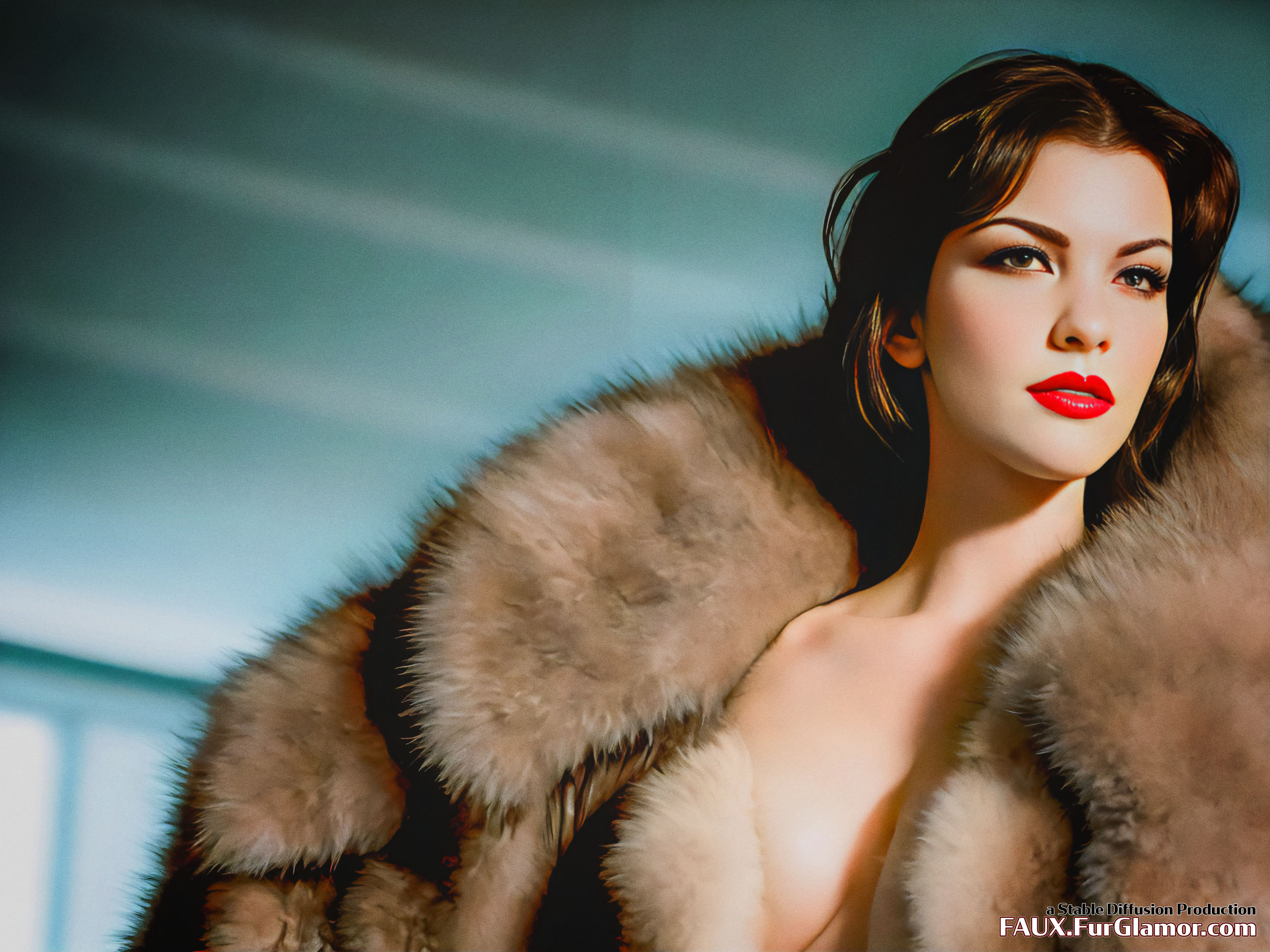 Stable Diffusion Render of Liv Tyler in a Fur Coat