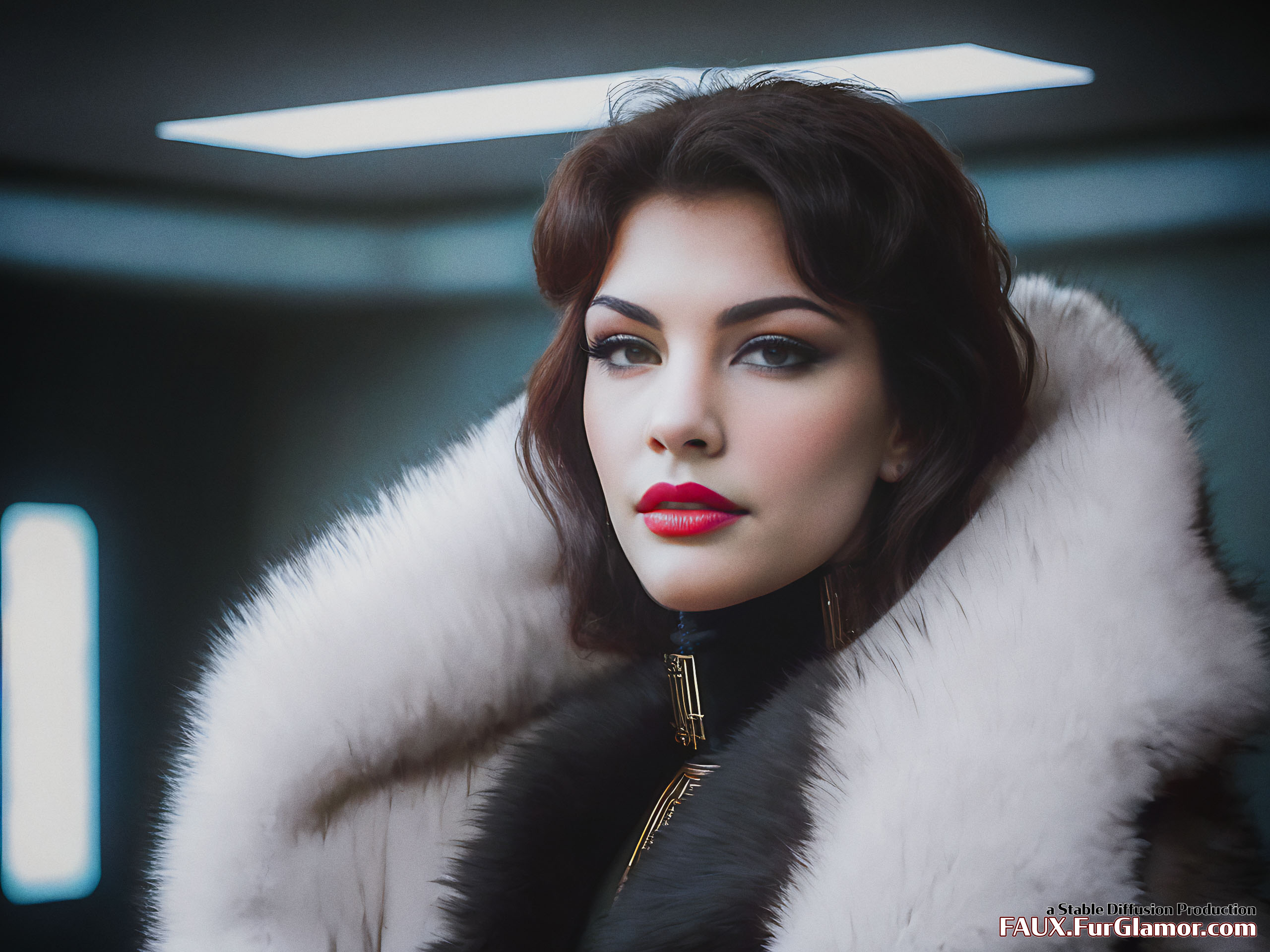 Stable Diffusion Render of Liv Tyler in a Fur Coat