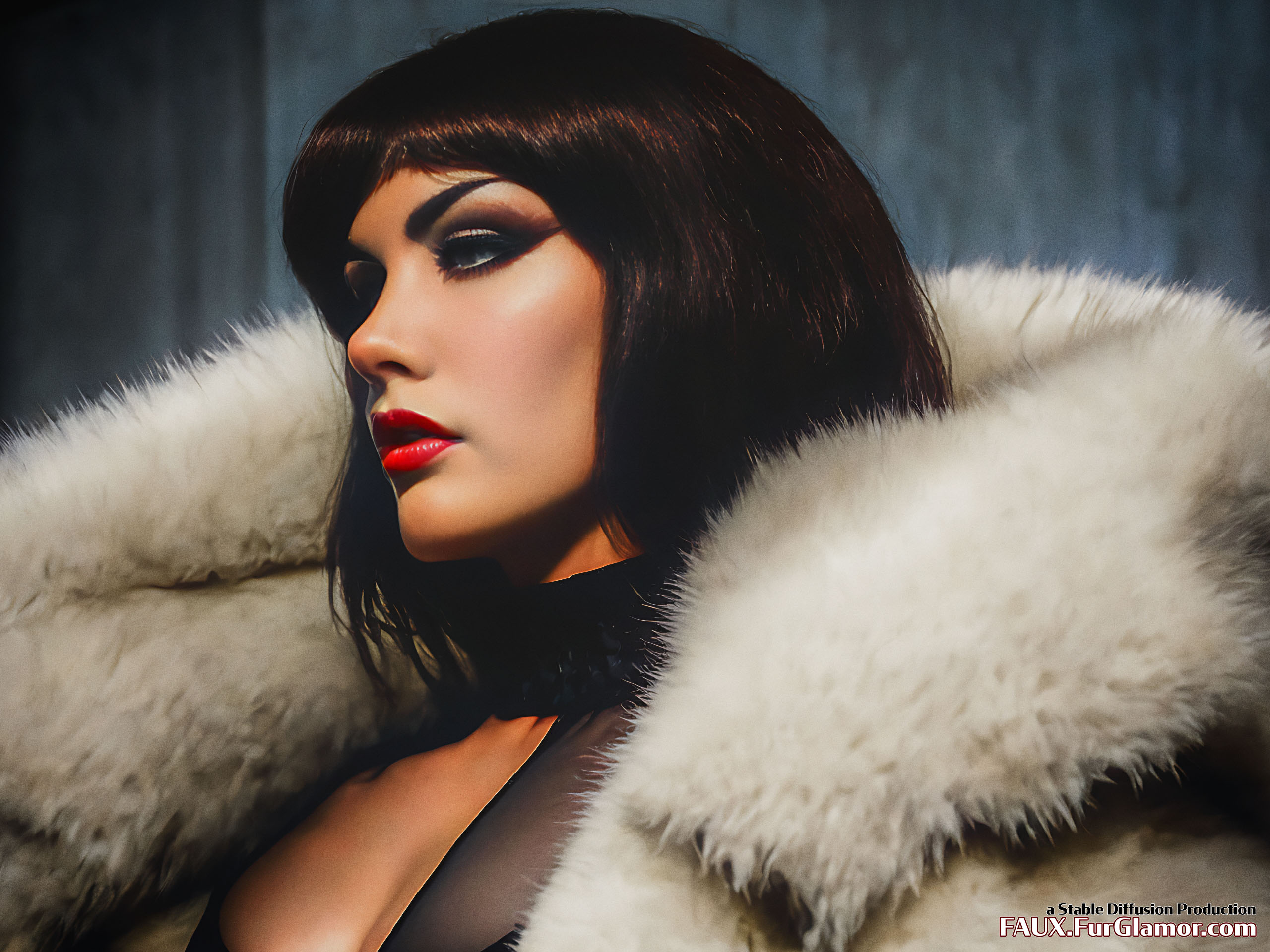 Stable Diffusion Render of Liv Tyler in a Fur Coat