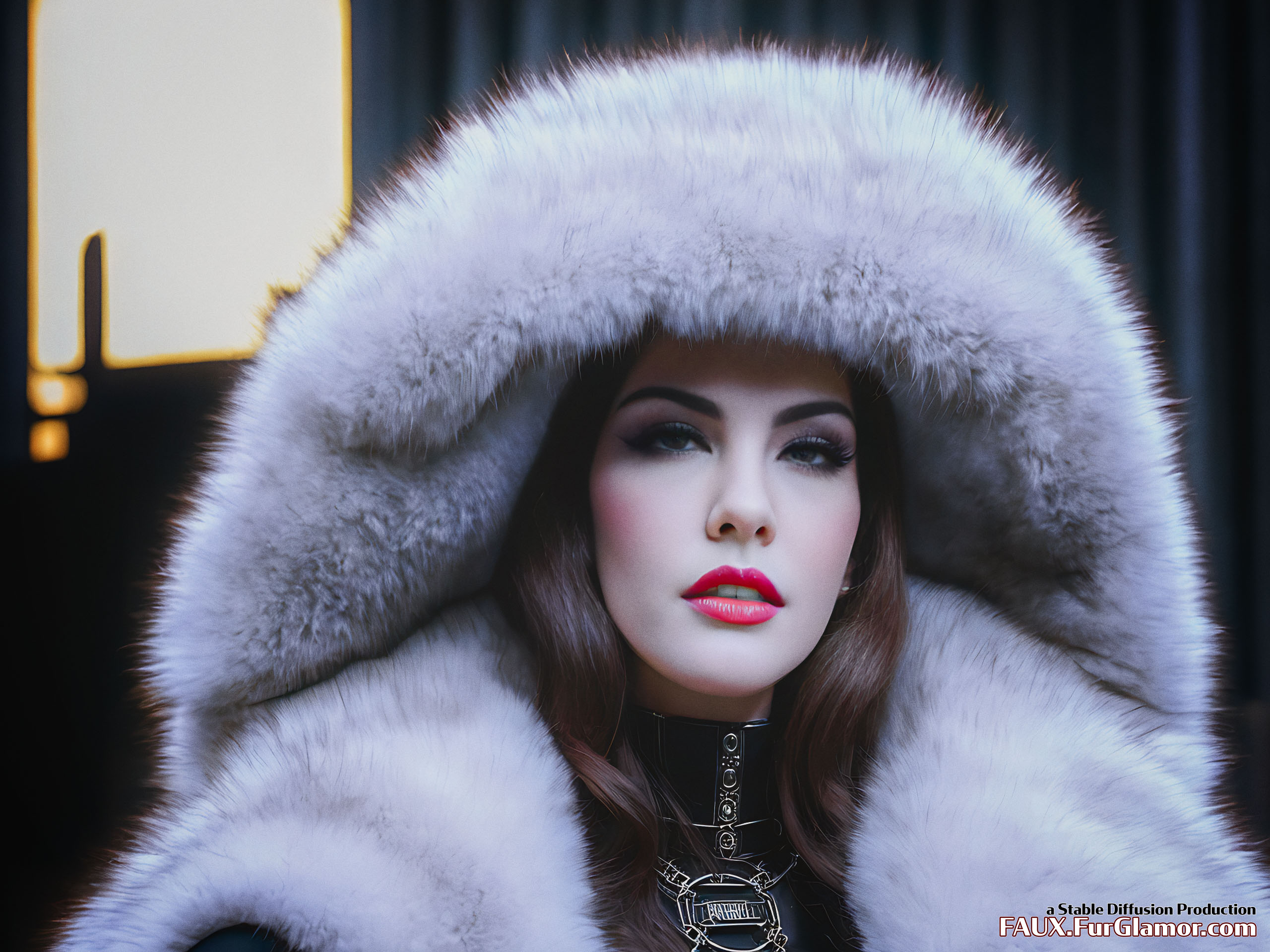Stable Diffusion Render of Liv Tyler in a Fur Coat