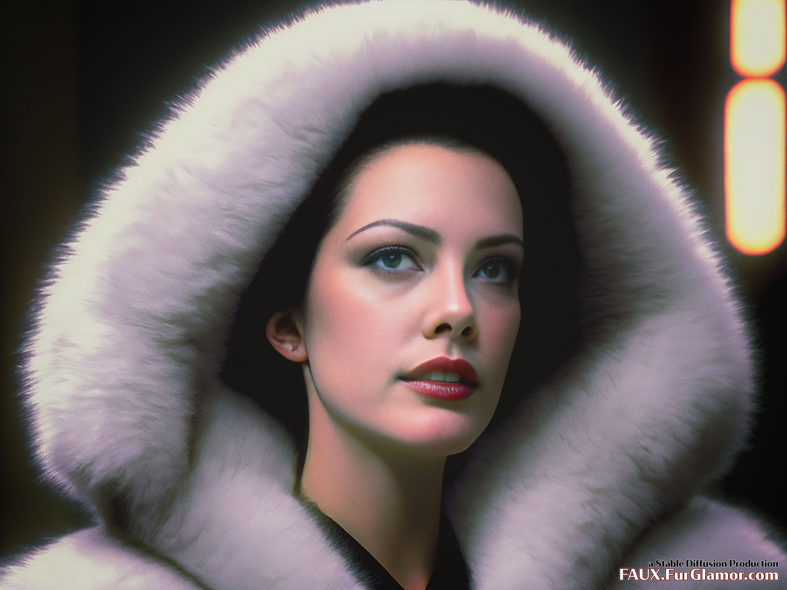 Stable Diffusion Render of Liv Tyler in a Fur Coat