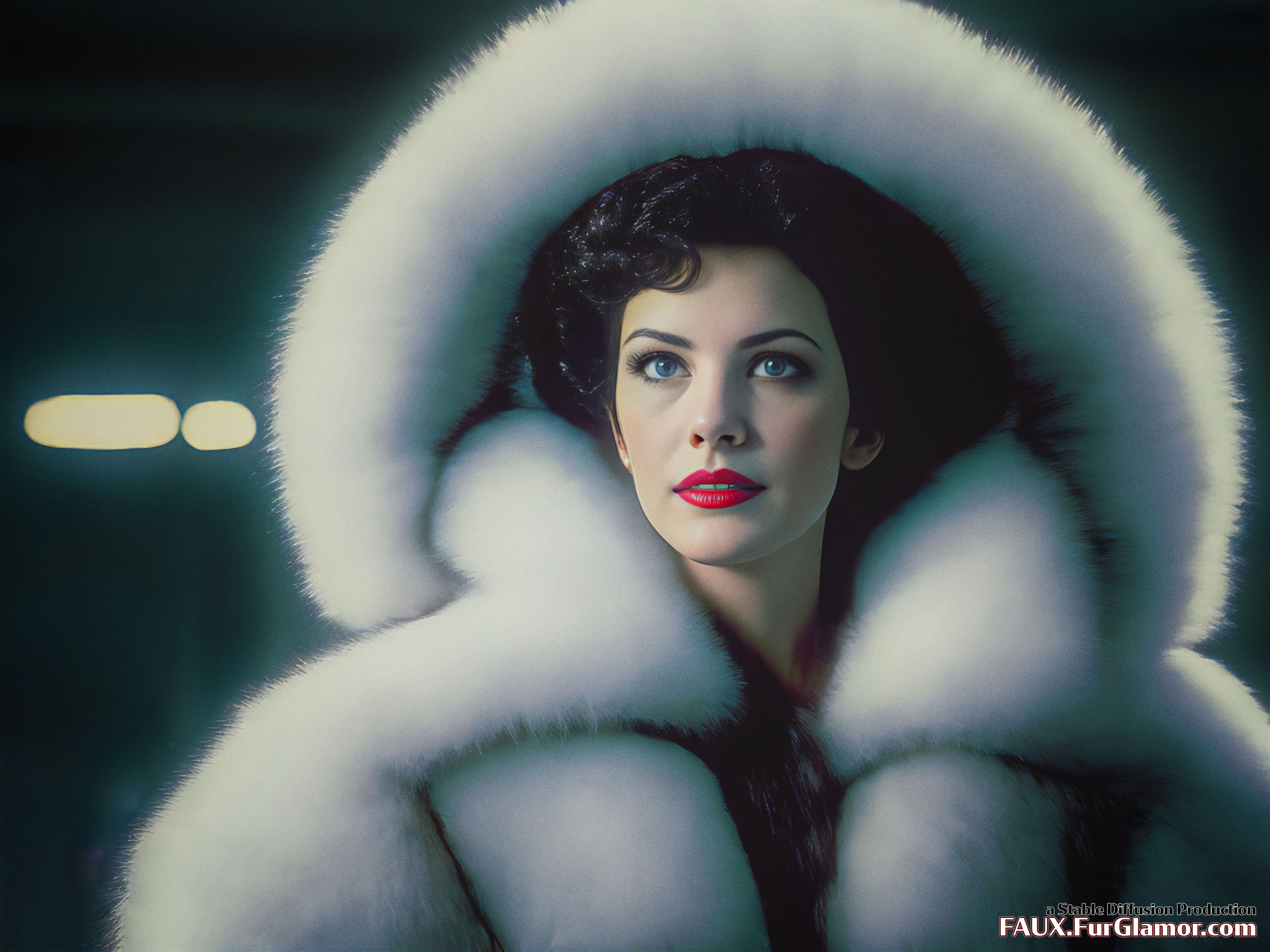 Stable Diffusion Render of Liv Tyler in a Fur Coat