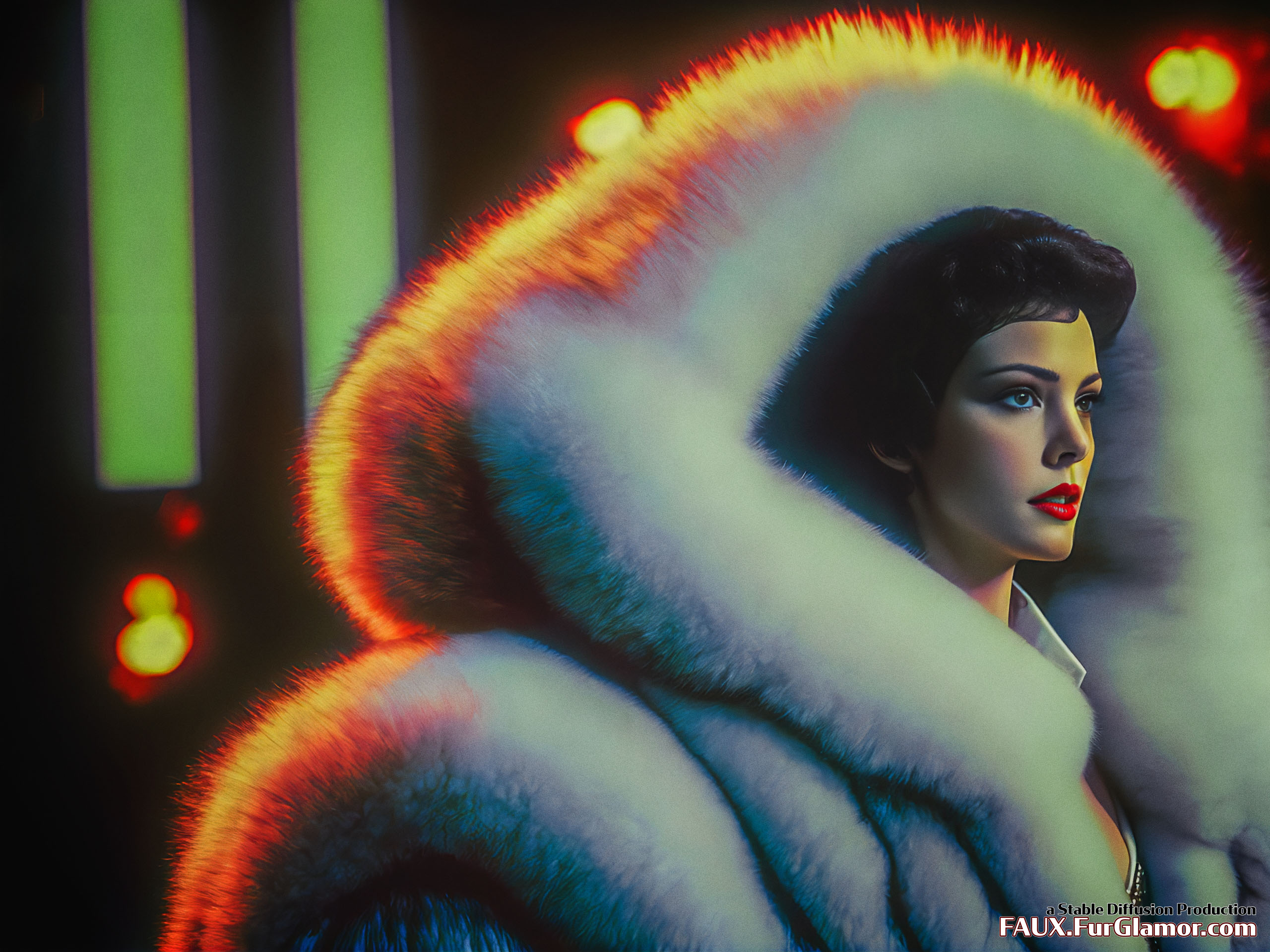 Stable Diffusion Render of Liv Tyler in a Fur Coat