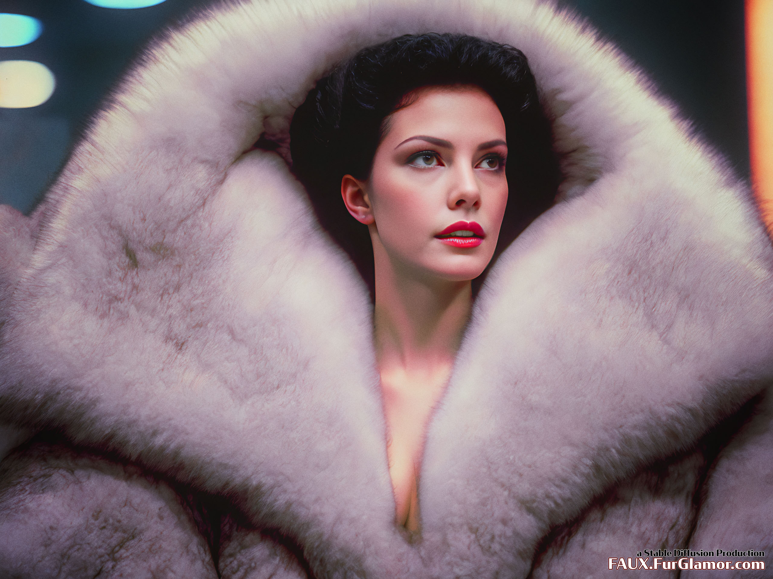 Stable Diffusion Render of Liv Tyler in a Fur Coat