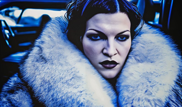Stable Diffusion Render of Milla Jovovich Wearing a Fur Coat
