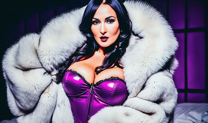 Stable Diffusion Render of Monica Bellucci in a Fur Coat