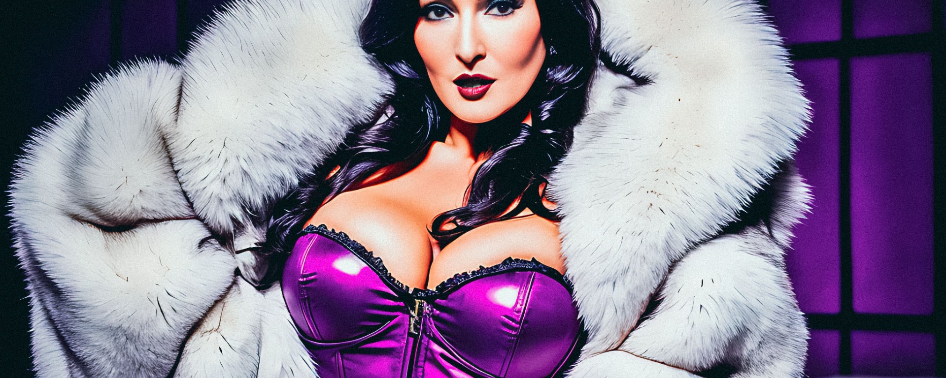 Stable Diffusion Render of Monica Bellucci in a Fur Coat