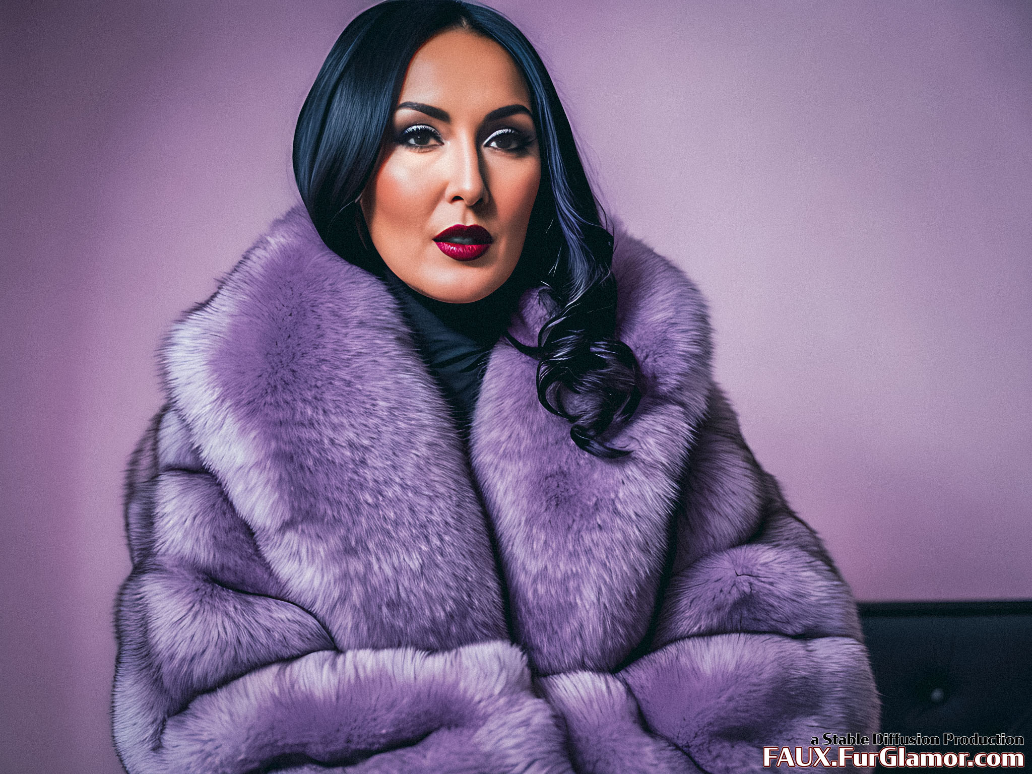 Stable Diffusion Render of Monica Bellucci in a Fur Coat