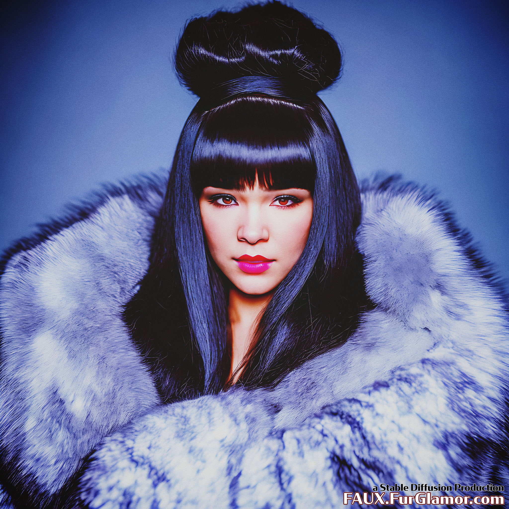 Stable Diffusion Render of Hailee Steinfeld in a Fur Coat
