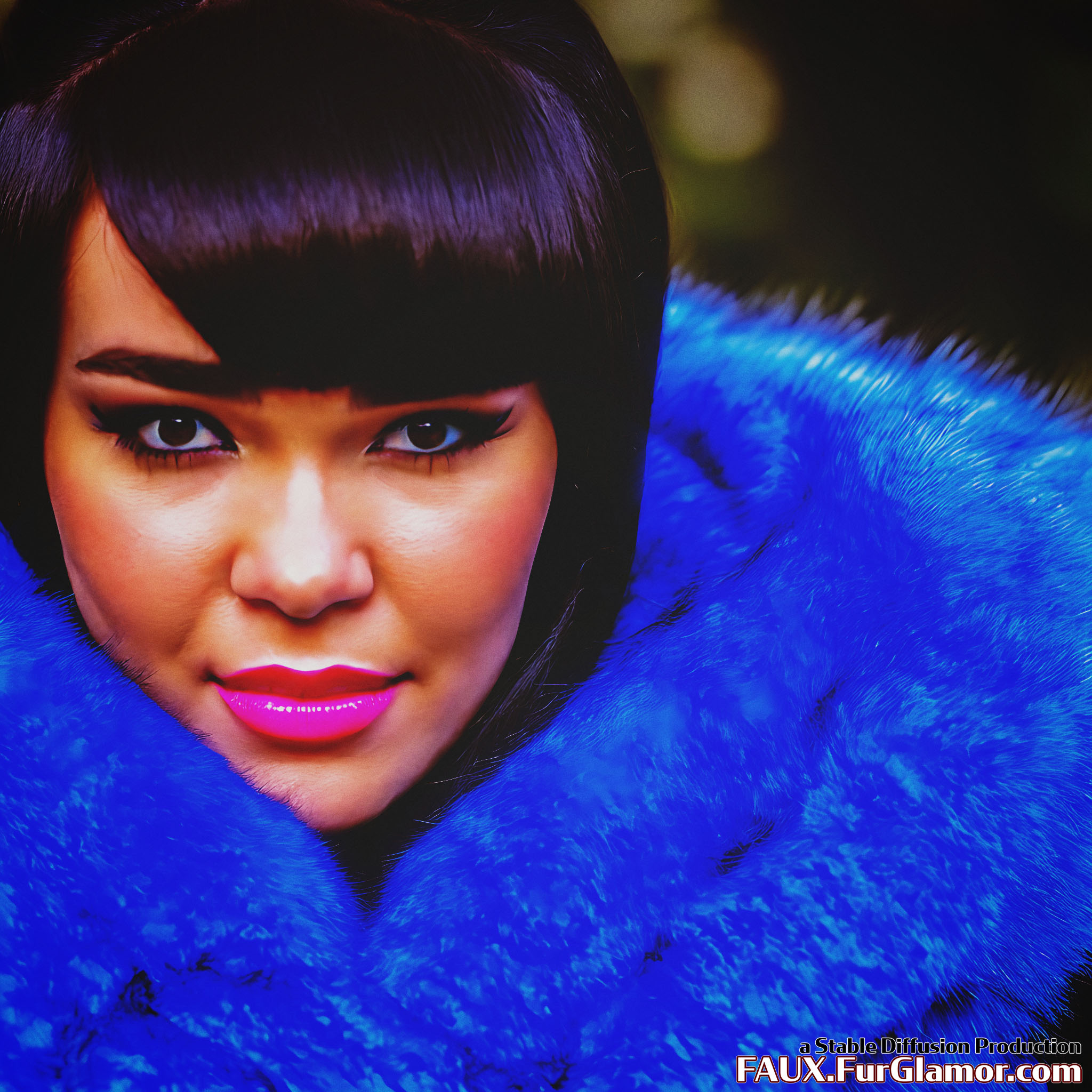 Stable Diffusion Render of Hailee Steinfeld in a Fur Coat
