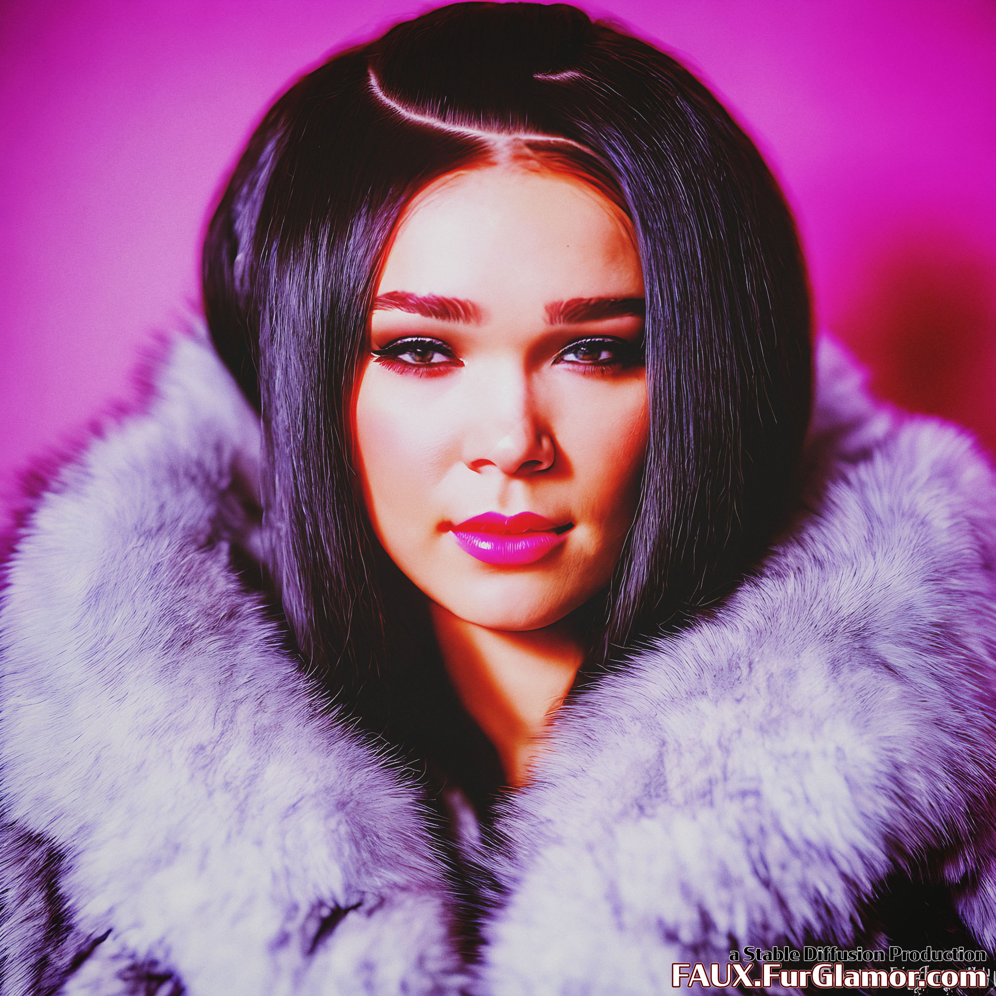Stable Diffusion Render of Hailee Steinfeld in a Fur Coat