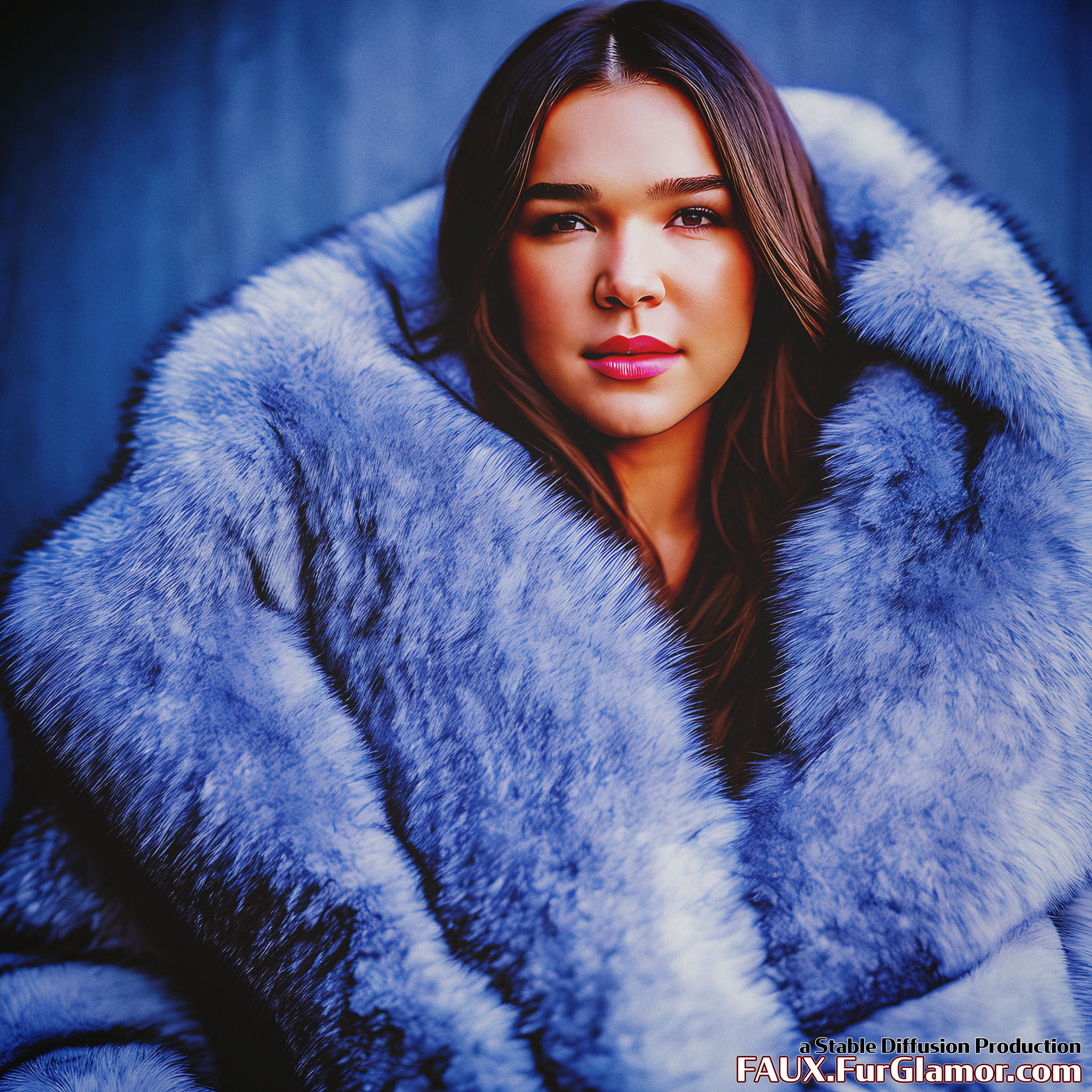Stable Diffusion Render of Hailee Steinfeld in a Fur Coat