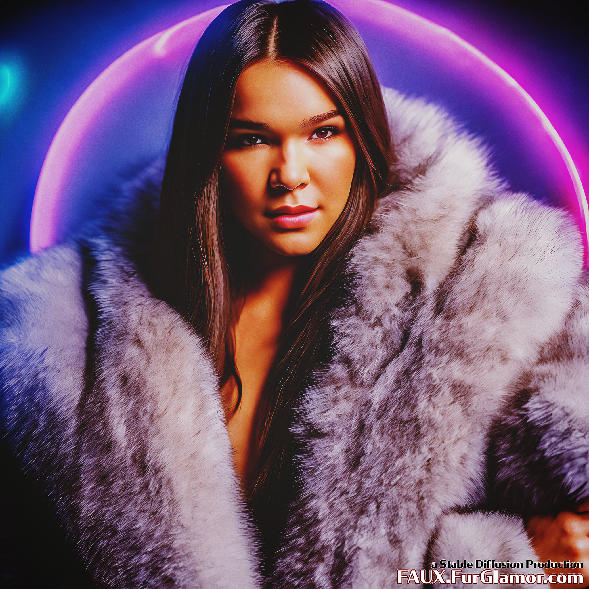 Stable Diffusion Render of Hailee Steinfeld in a Fur Coat