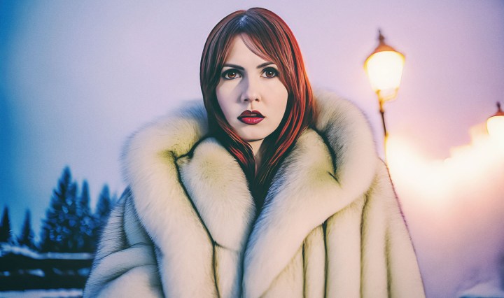 Stable Diffusion Render of Karen Gillan in a Fur Coat