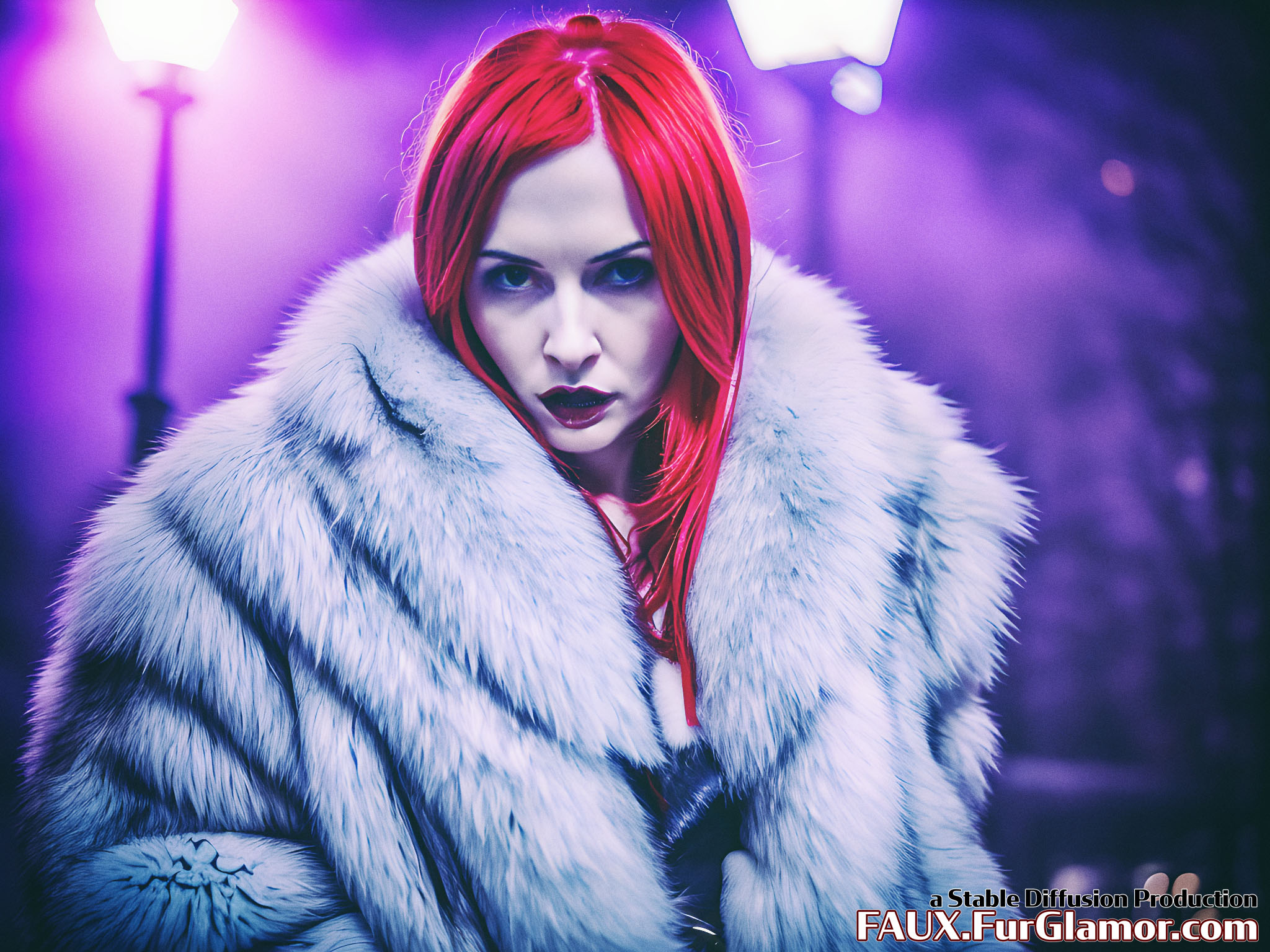 Stable Diffusion Render of Karen Gillan in a Fur Coat