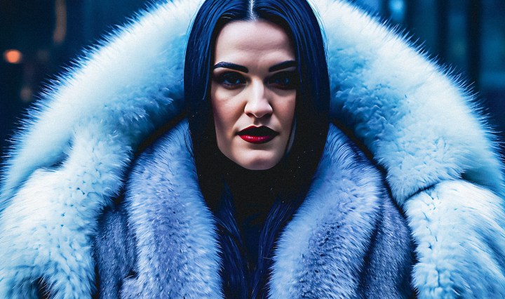 Stable Diffusion Render of Katie McGrath in a Fur Coat