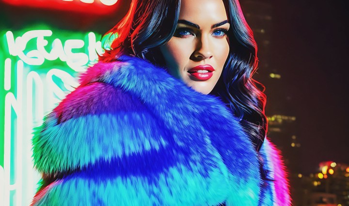 Stable Diffusion Render of Megan Fox in a Fur Coat