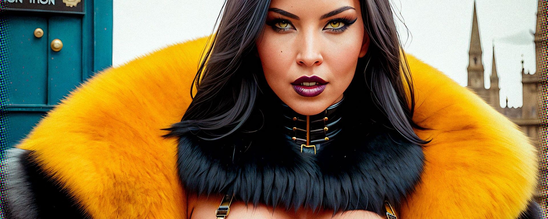 Stable Diffusion Render of Olivia Munn in a Fur Coat