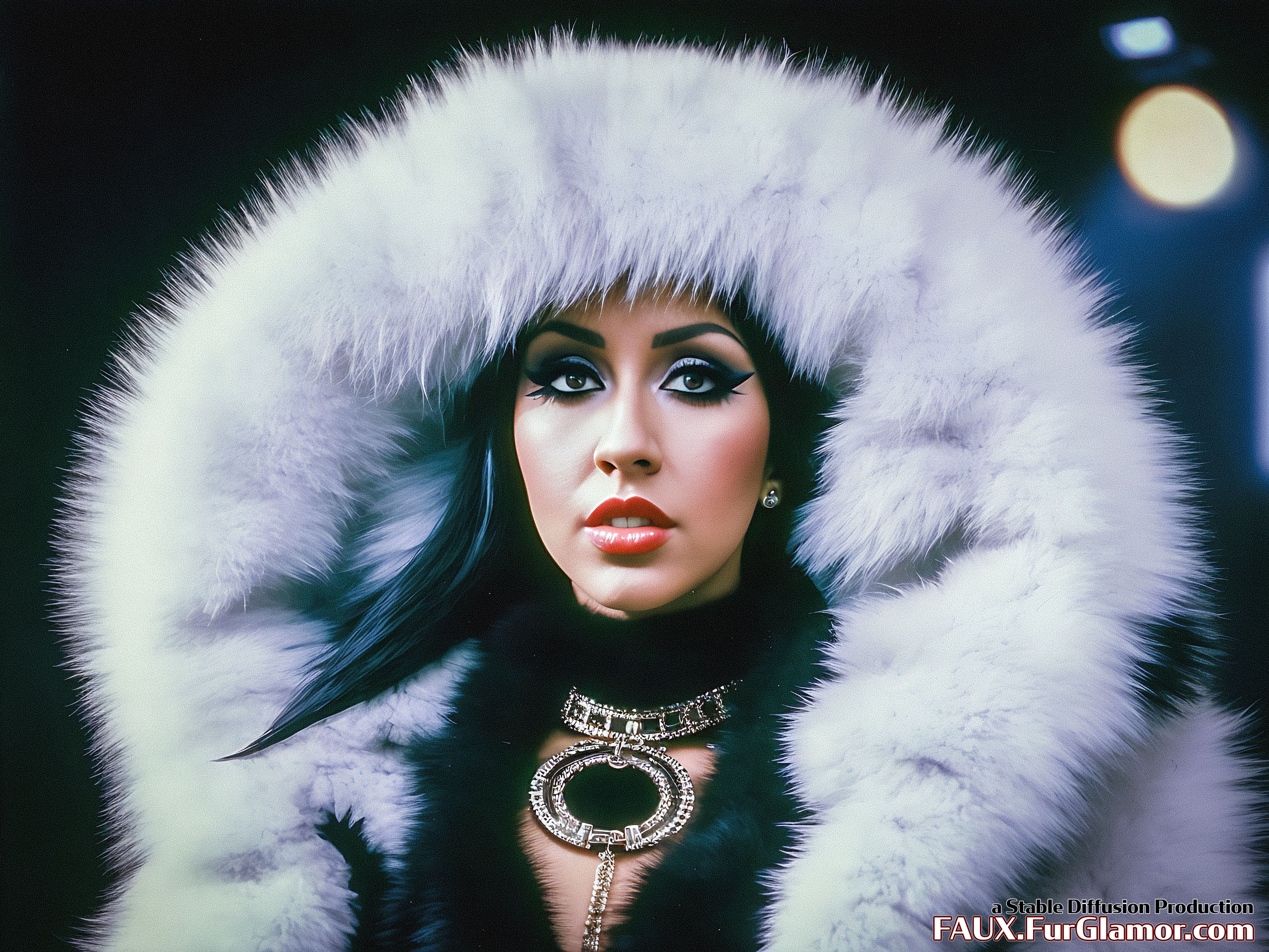 Stable Diffusion Render of Christina Aguilera in a Fur Coat
