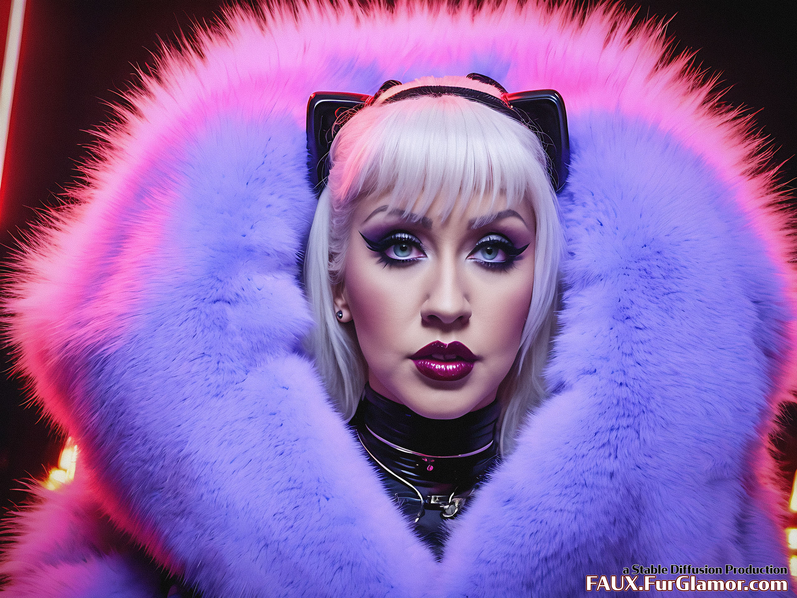 Stable Diffusion Render of Christina Aguilera in a Fur Coat