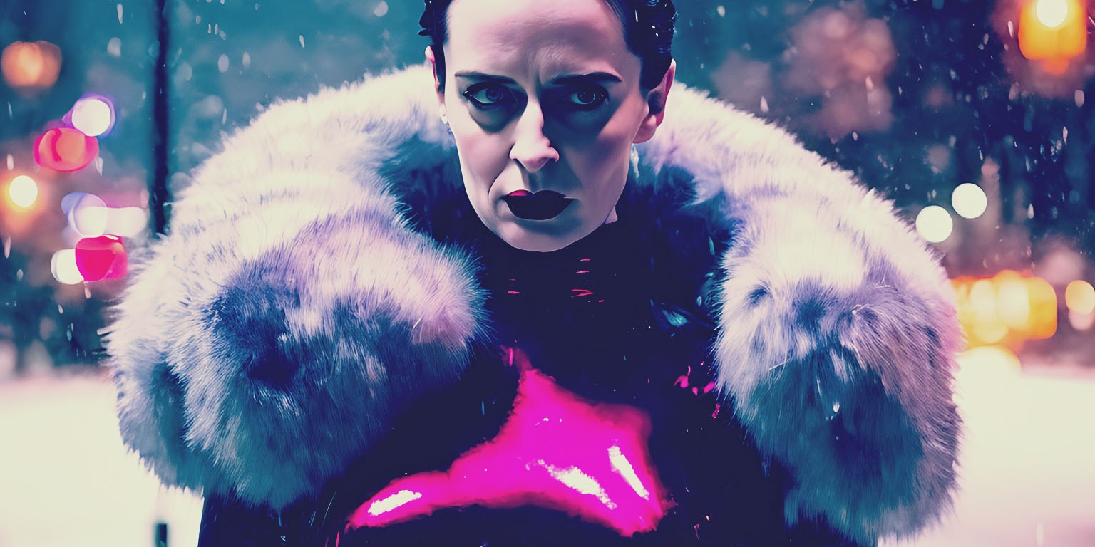 Stable Diffusion Render of Emily Blunt in a Fur Coat