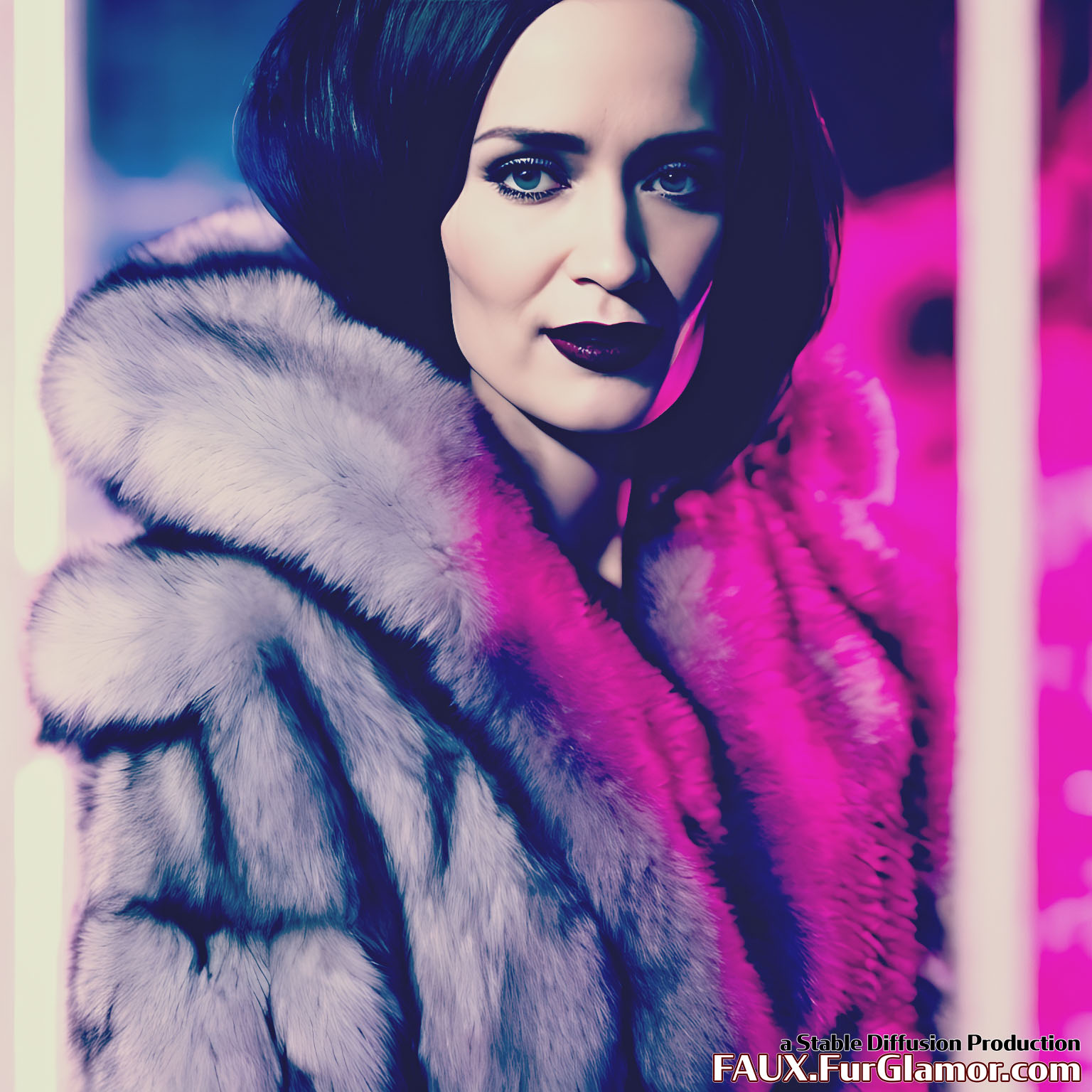 Stable Diffusion Render of Emily Blunt in a Fur Coat