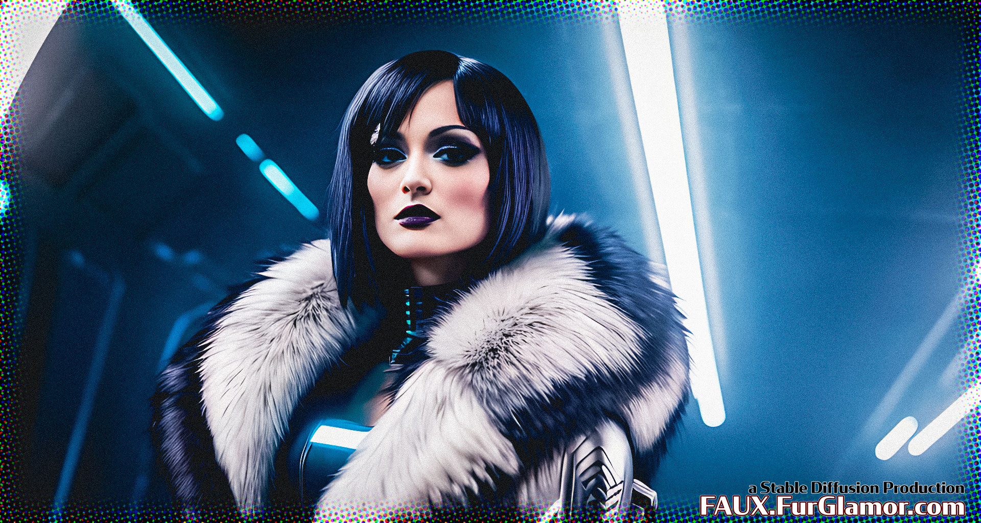 Stable Diffusion Render of Olivia Wilde in a Fur Coat