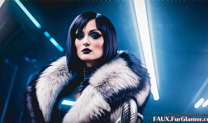 Stable Diffusion Render of Olivia Wilde in a Fur Coat