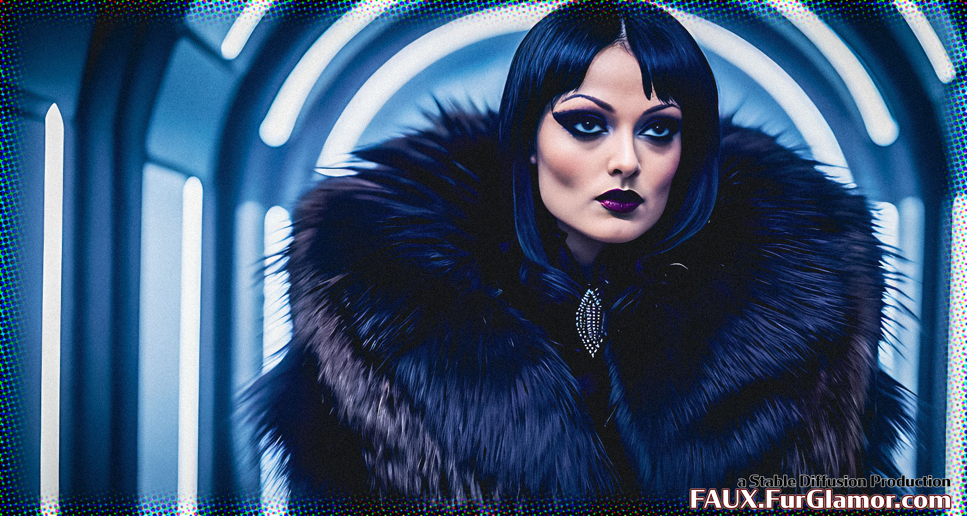 Stable Diffusion Render of Olivia Wilde in a Fur Coat
