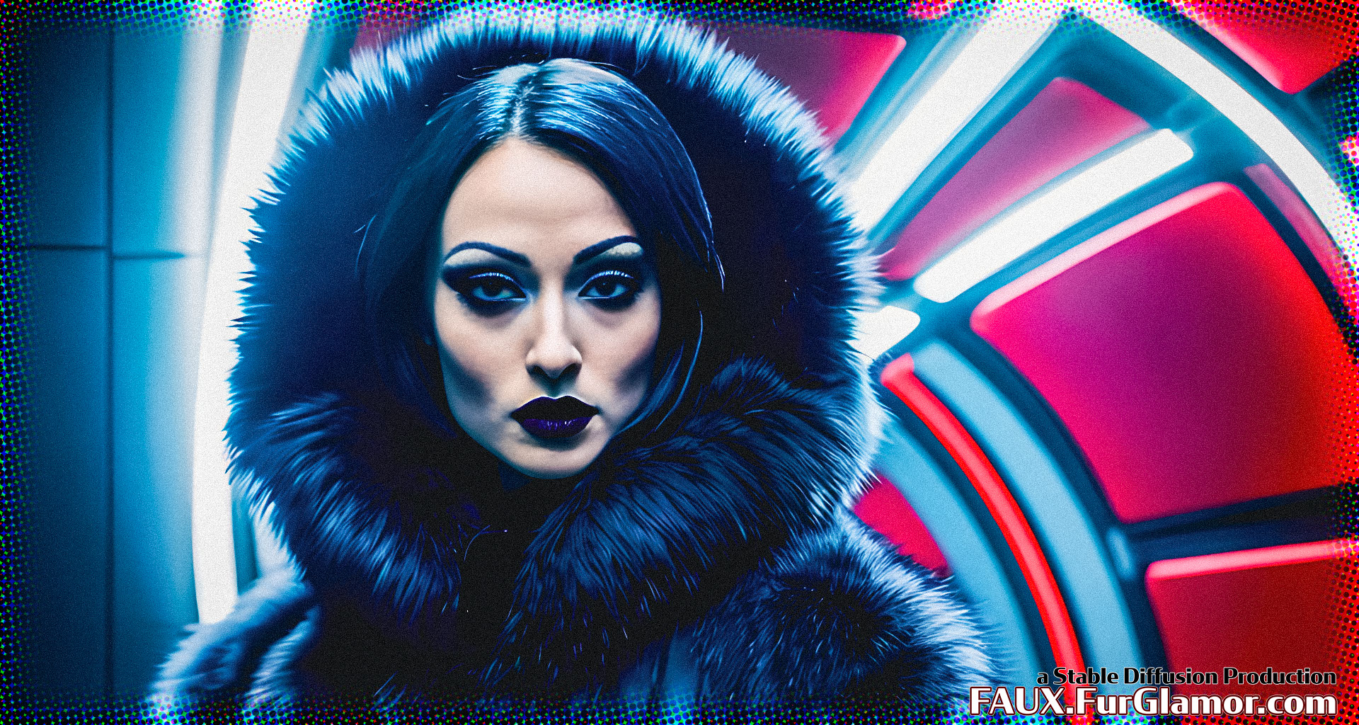 Stable Diffusion Render of Olivia Wilde in a Fur Coat