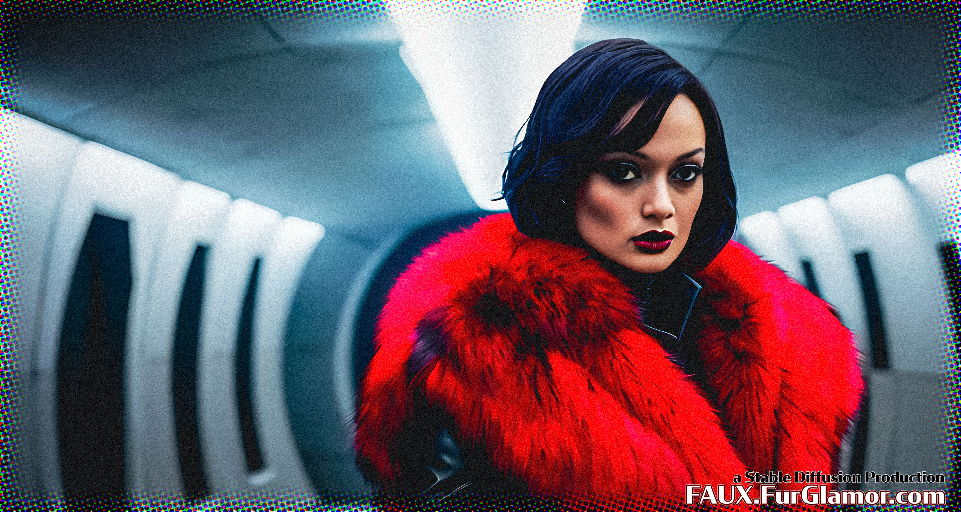 Stable Diffusion Render of Olivia Wilde in a Fur Coat