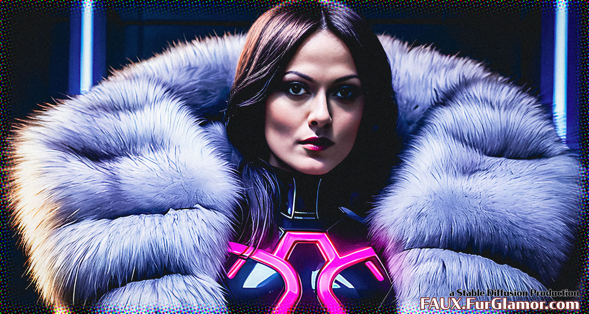 Stable Diffusion Render of Olivia Wilde in a Fur Coat