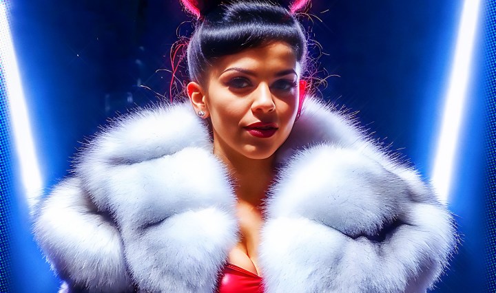 Stable Diffusion Render of Shakira in a Fur Coat