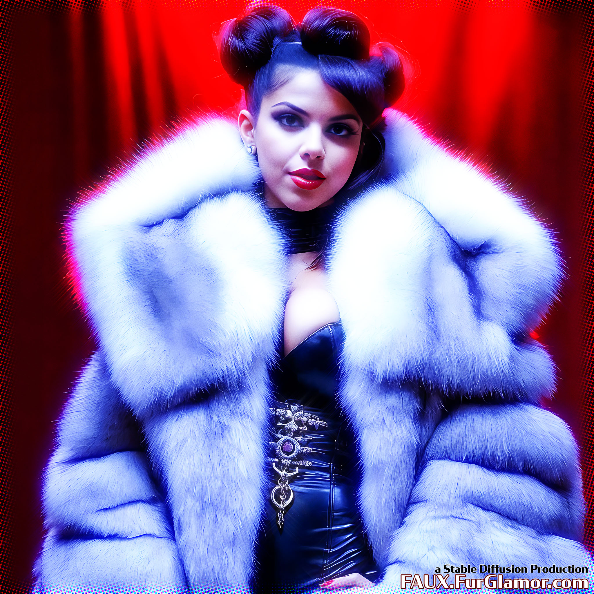 Stable Diffusion Render of Shakira in a Fur Coat