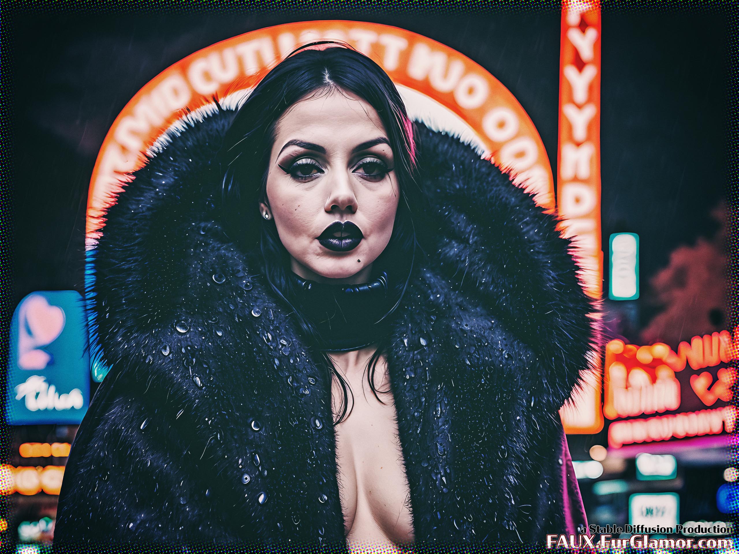 Stable Diffusion Render of Ana de Armas in a Fur Coat