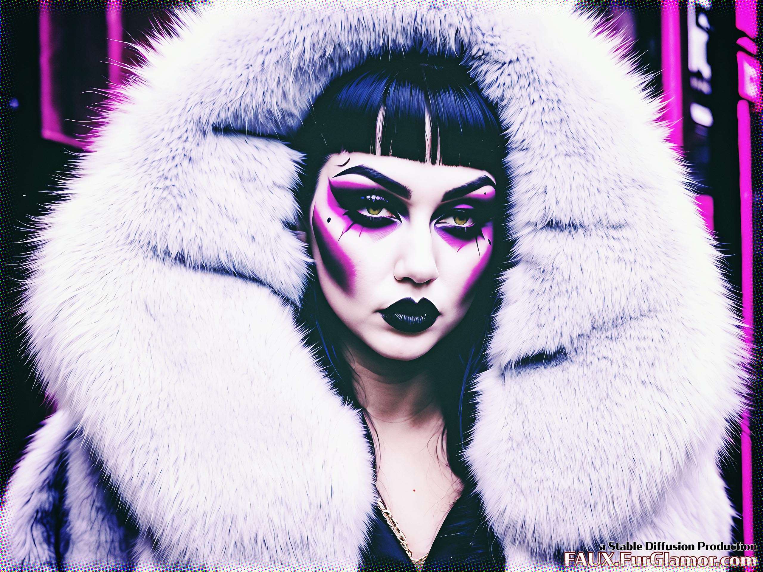 Stable Diffusion Render of Ana de Armas in a Fur Coat