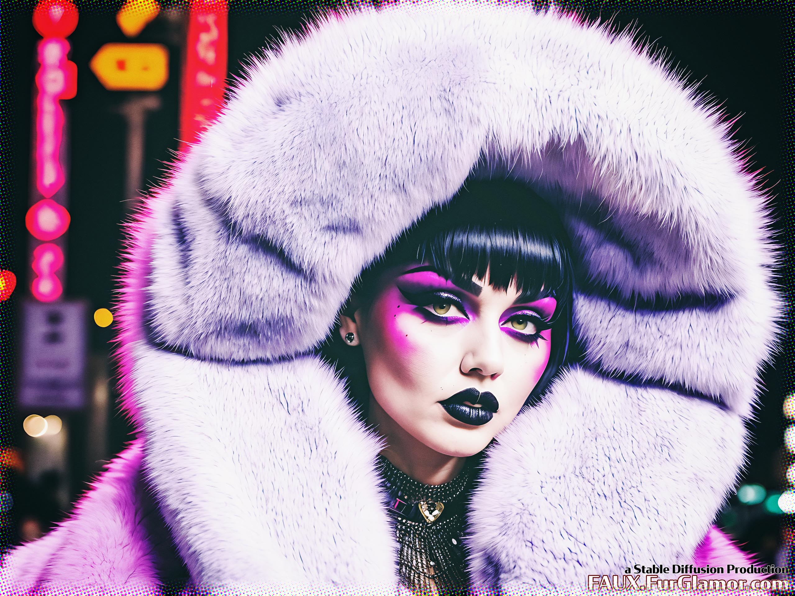 Stable Diffusion Render of Ana de Armas in a Fur Coat