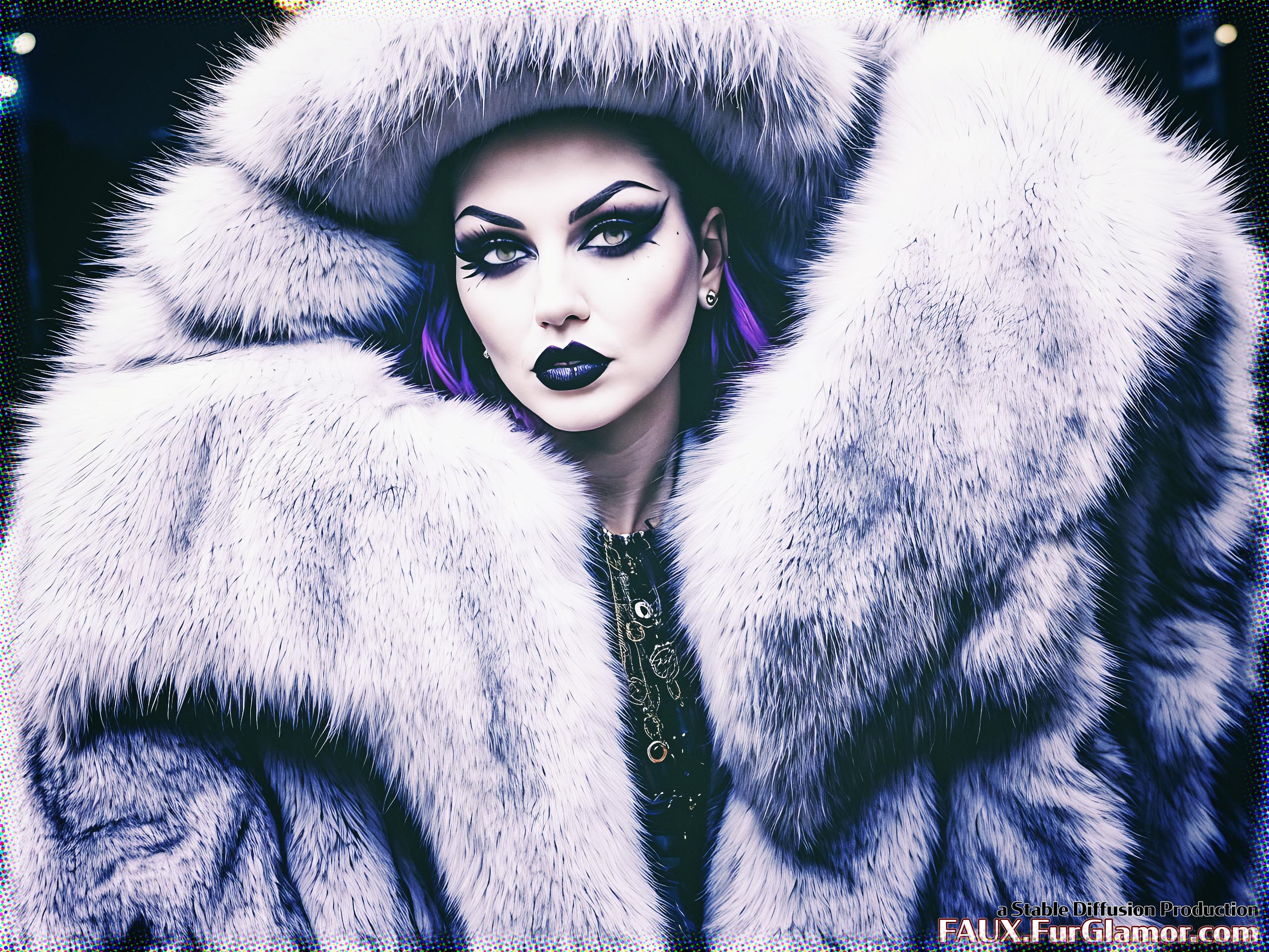 Stable Diffusion Render of Ana de Armas in a Fur Coat