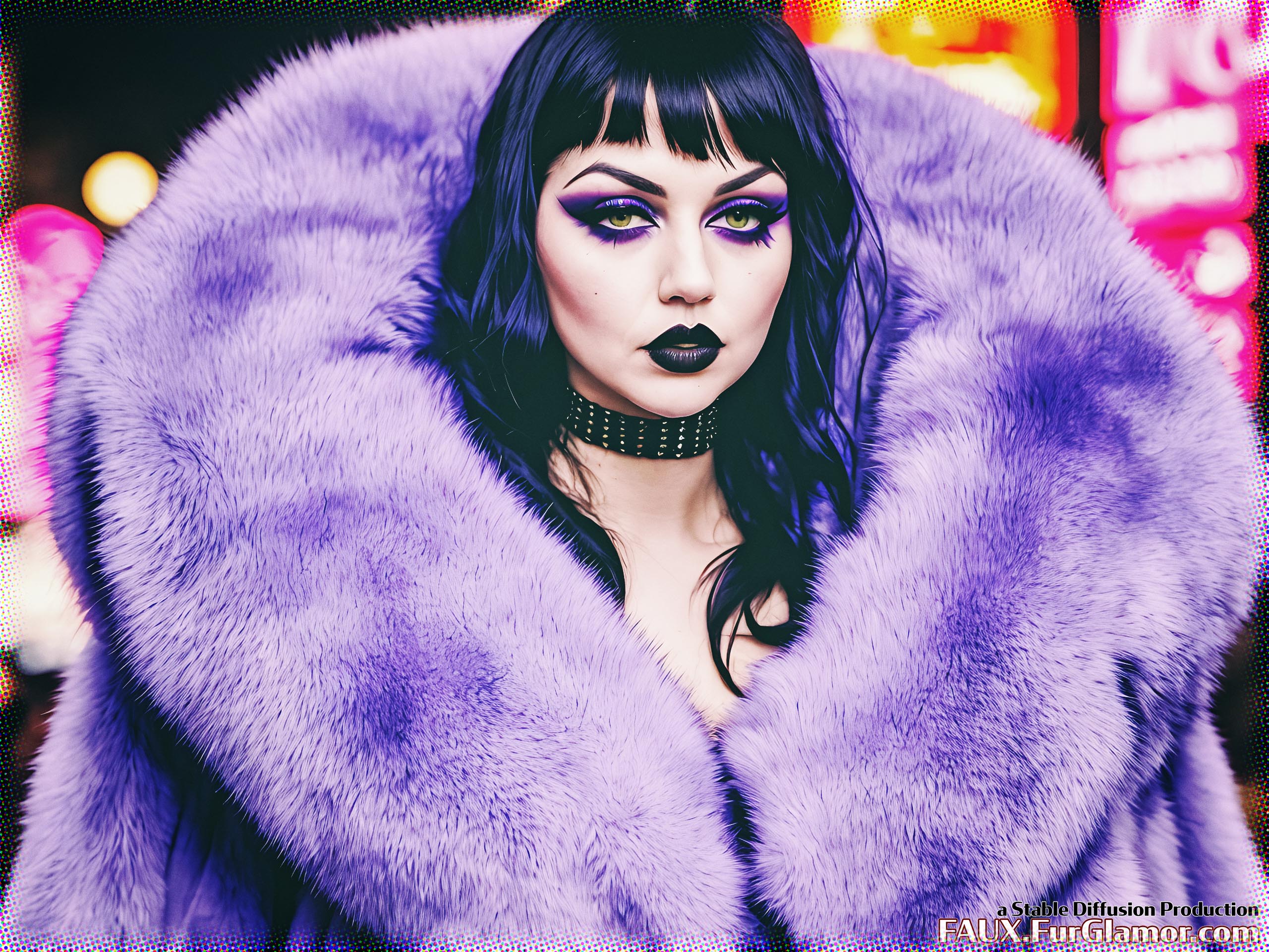 Stable Diffusion Render of Ana de Armas in a Fur Coat