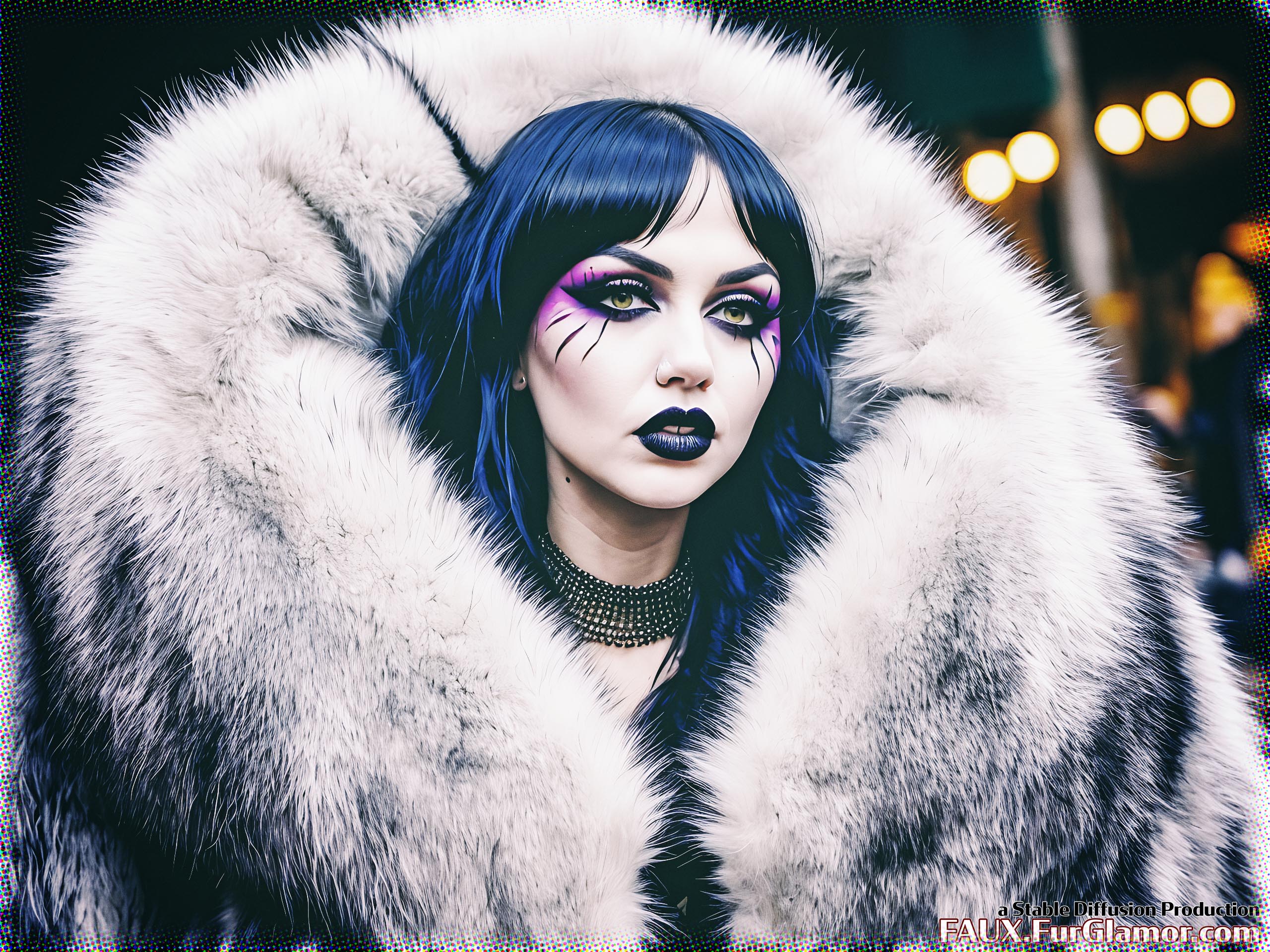 Stable Diffusion Render of Ana de Armas in a Fur Coat