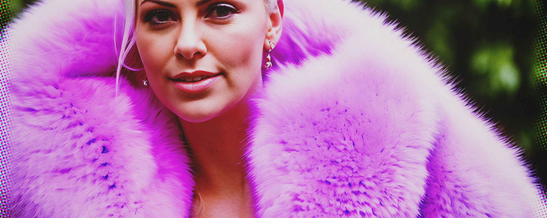 Stable Diffusion Render of Charlize Theron in a Fur Coat