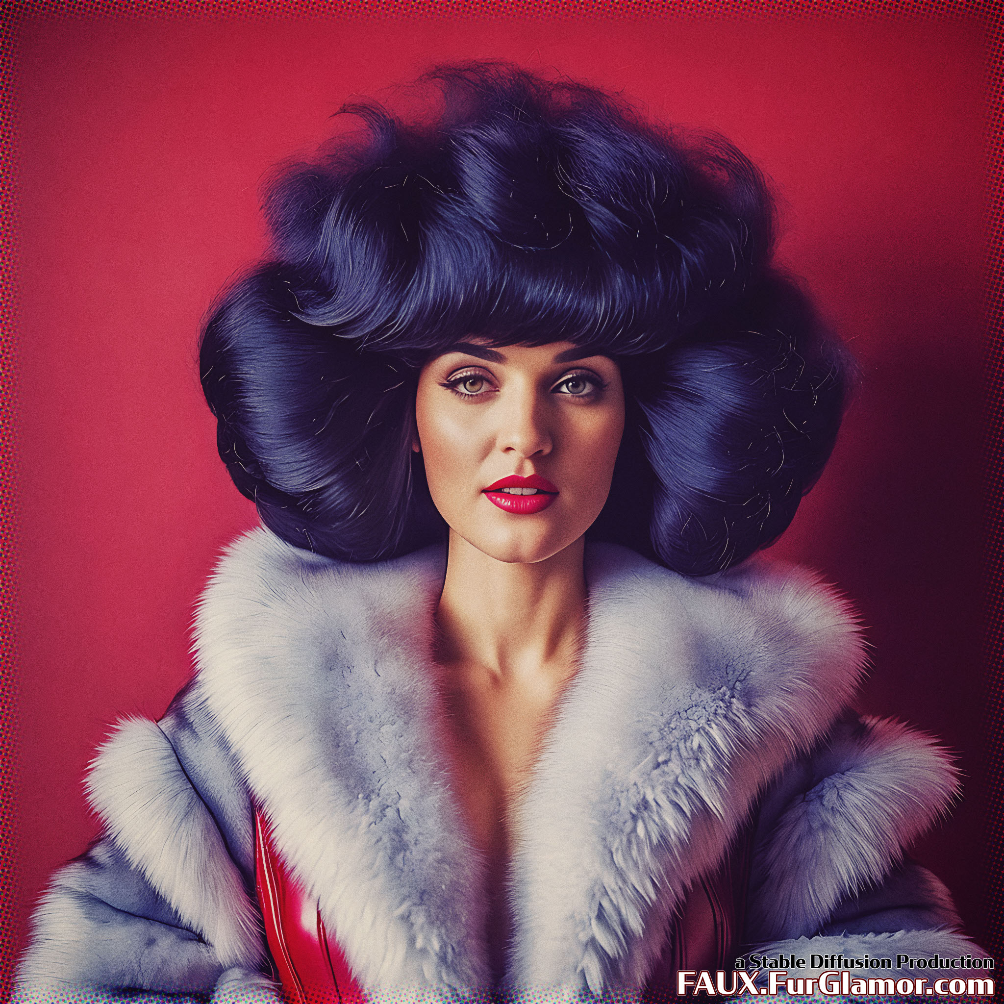 Stable Diffusion Render of Katie McGrath as Lena Luthor in a Fur Coat
