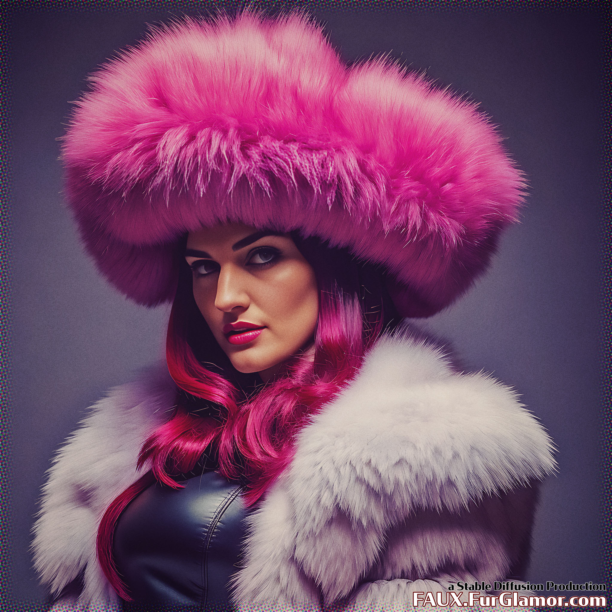 Stable Diffusion Render of Katie McGrath as Lena Luthor in a Fur Coat