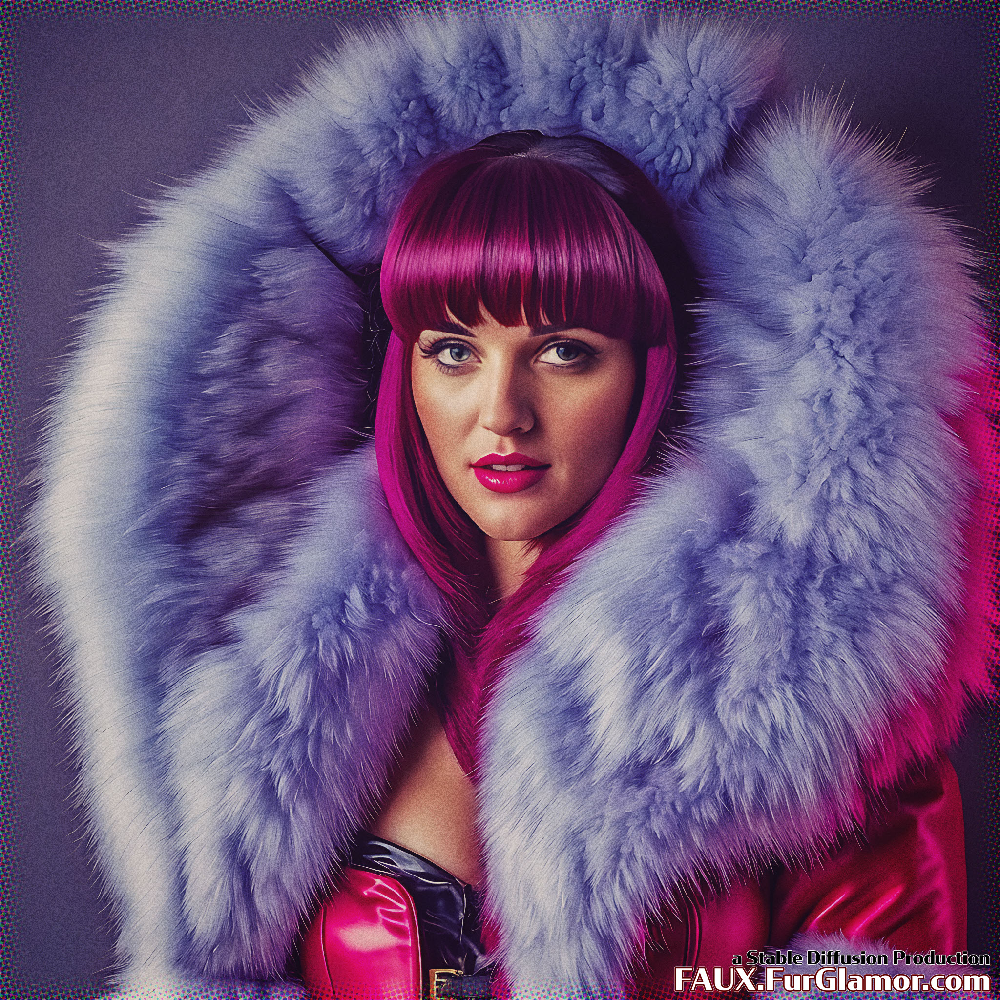 Stable Diffusion Render of Katie McGrath as Lena Luthor in a Fur Coat