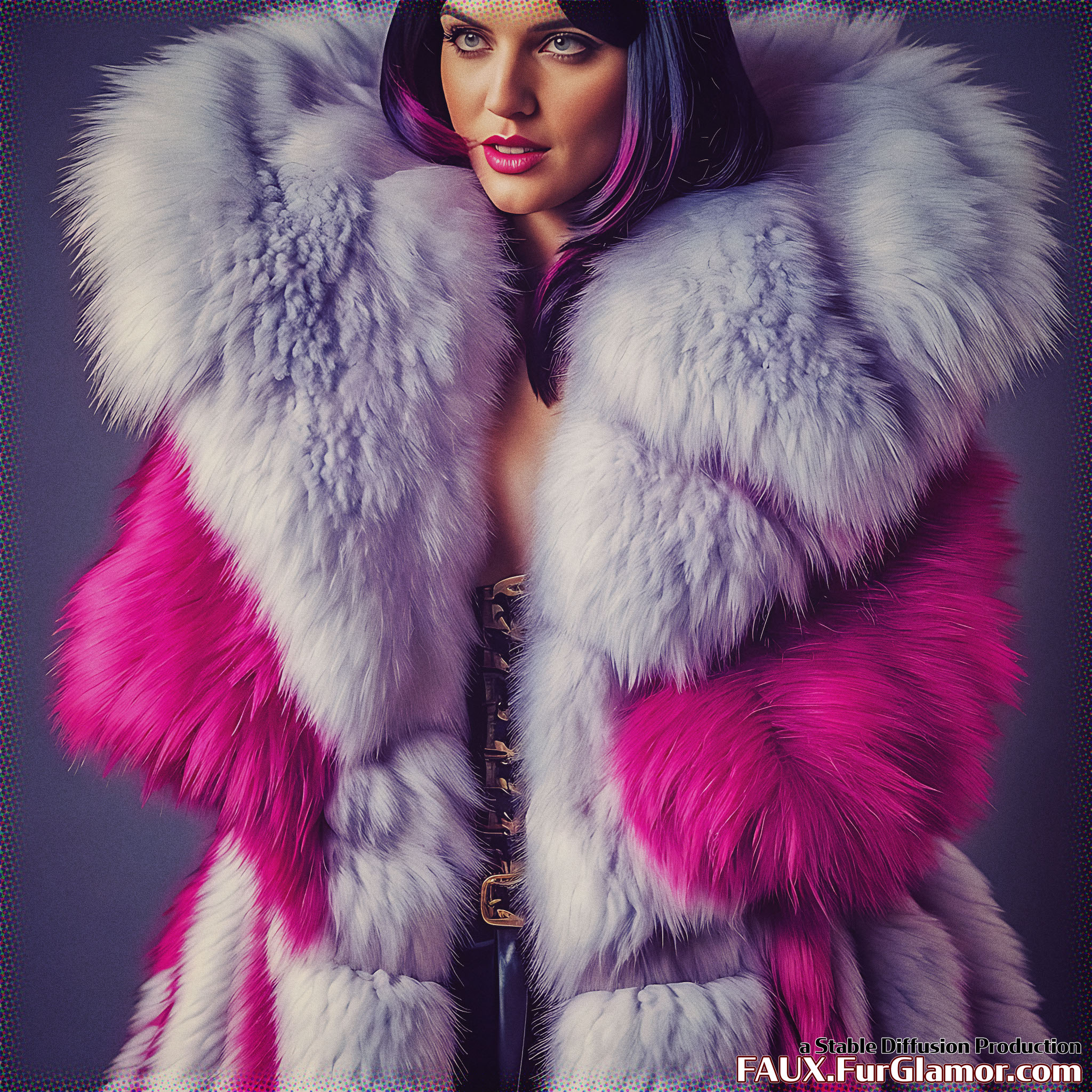 Stable Diffusion Render of Katie McGrath as Lena Luthor in a Fur Coat
