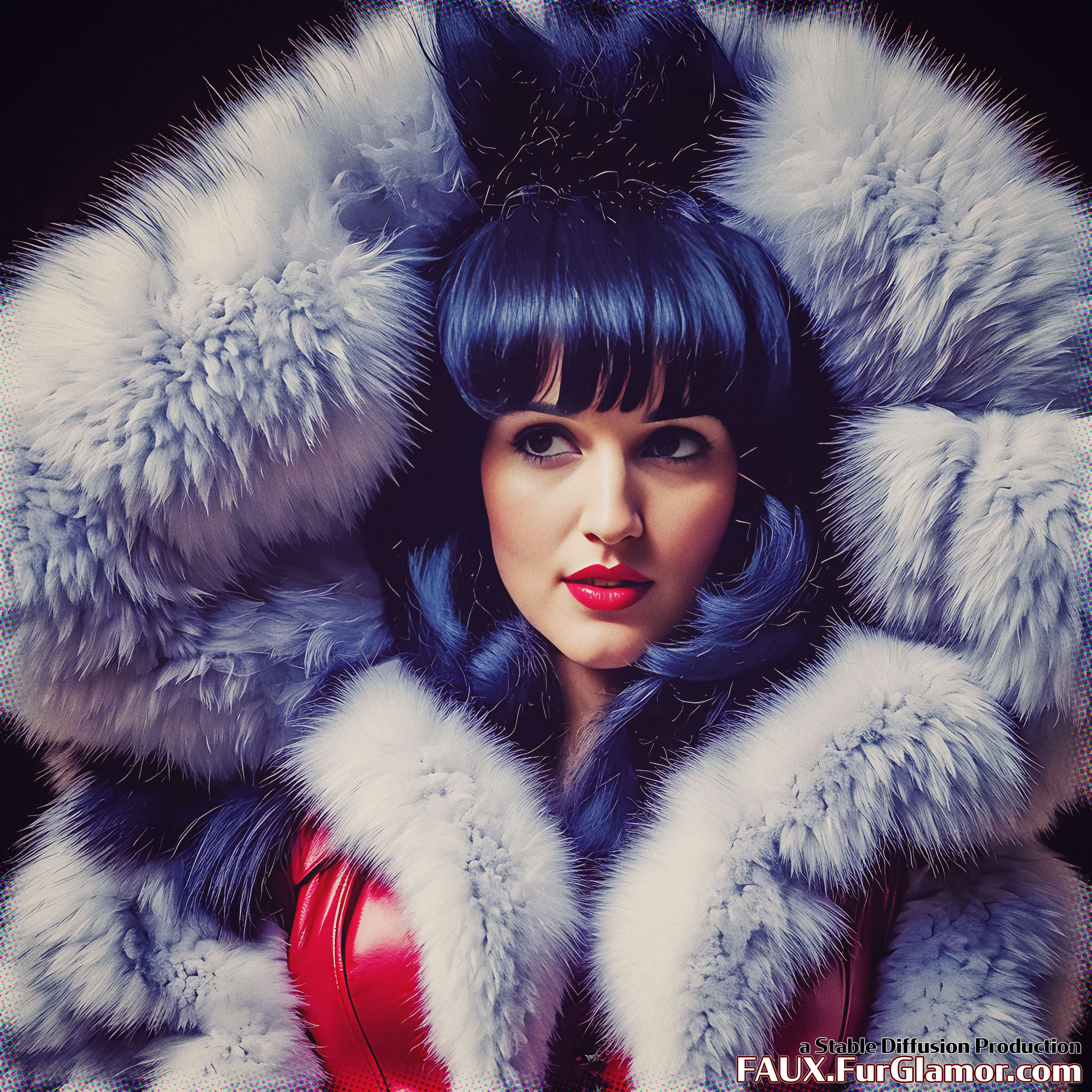 Stable Diffusion Render of Katie McGrath as Lena Luthor in a Fur Coat